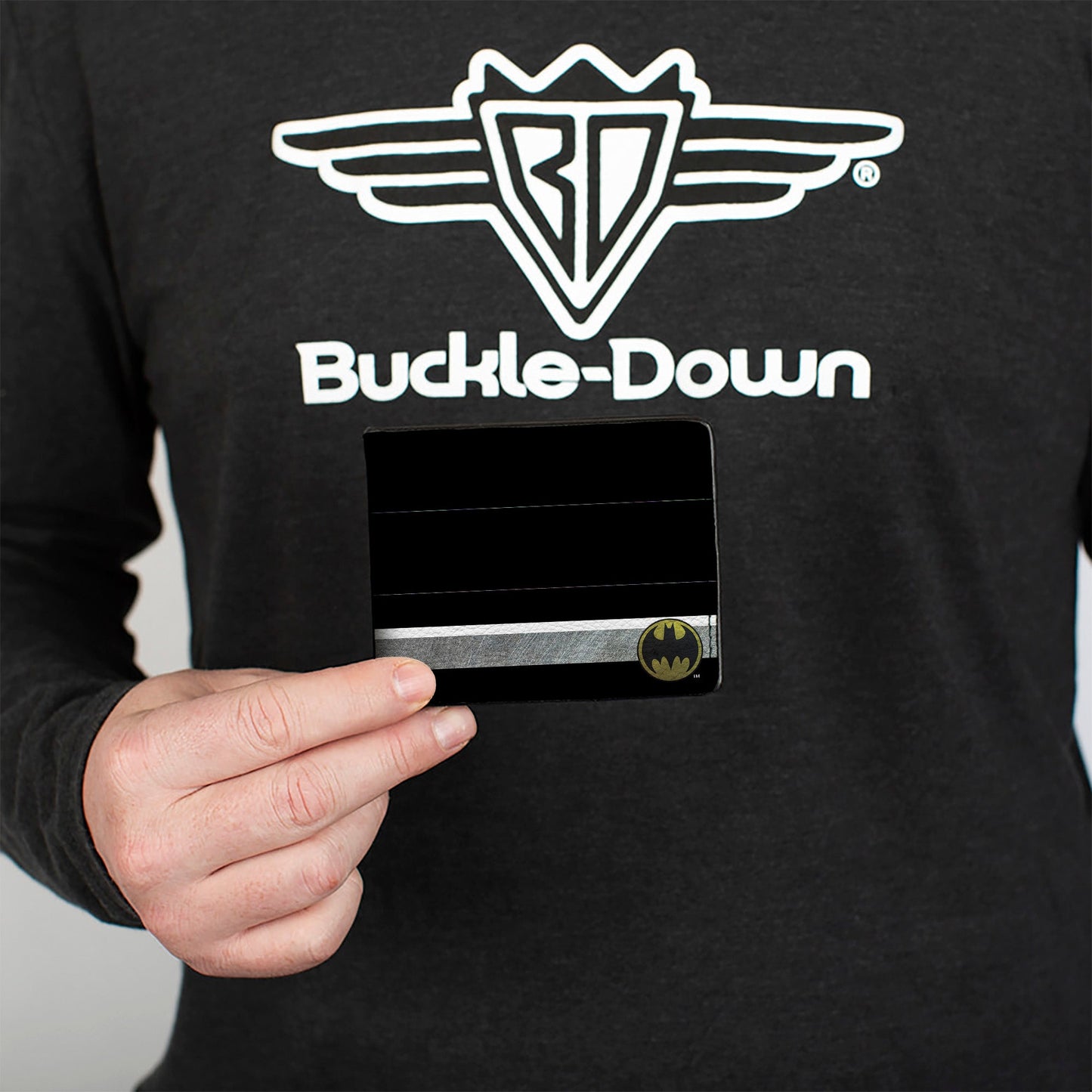 Bi-Fold Wallet - Bat Signal Corner Weathered Black Yellow Black