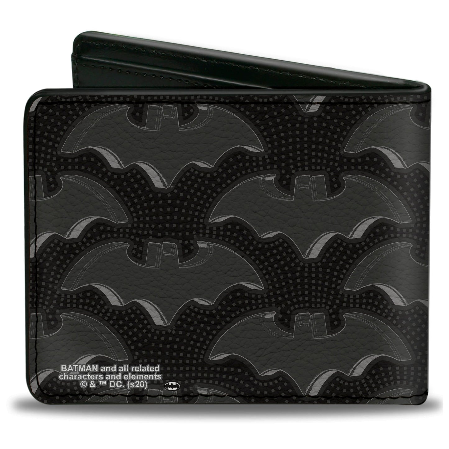 Bi-Fold Wallet - Batman Bat Emblem Turns Dots Black Grays