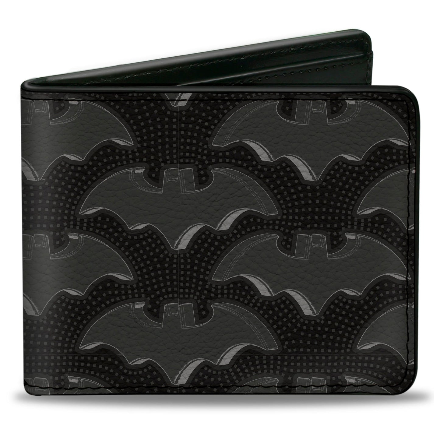 Bi-Fold Wallet - Batman Bat Emblem Turns Dots Black Grays