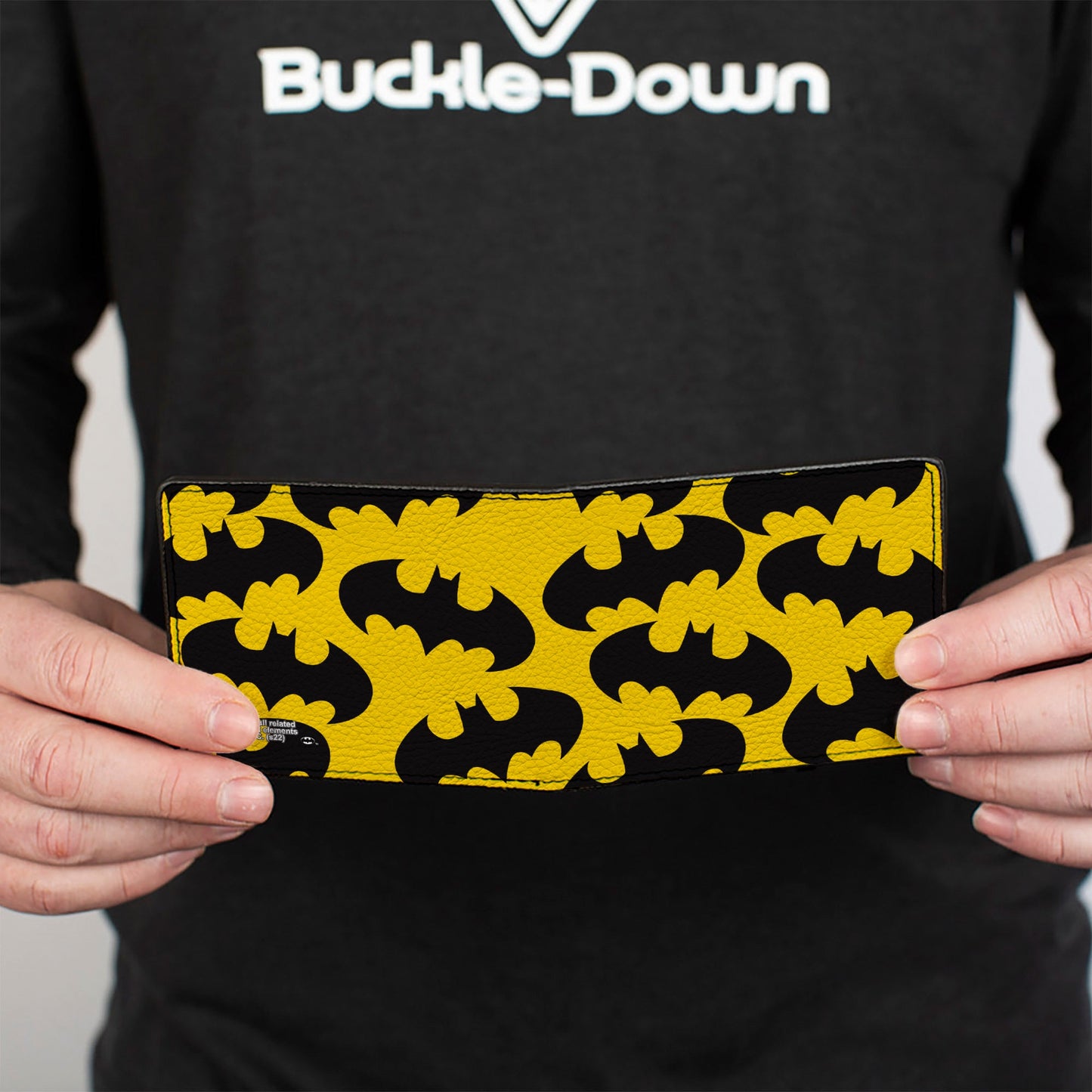 Bi-Fold Wallet - Batman Bat Signal-1 Scattered Yellow Black