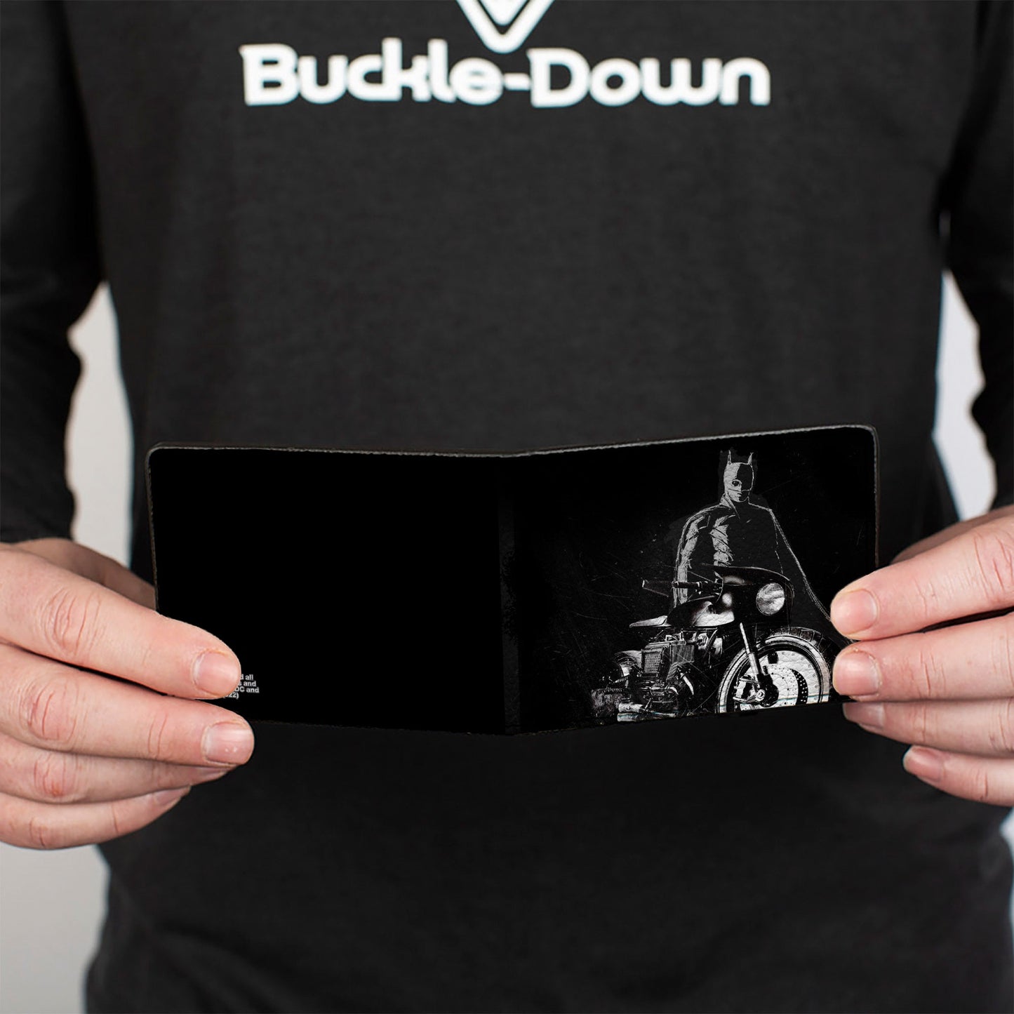 Bi-Fold Wallet - The Batman and Batcycle Pose Black White