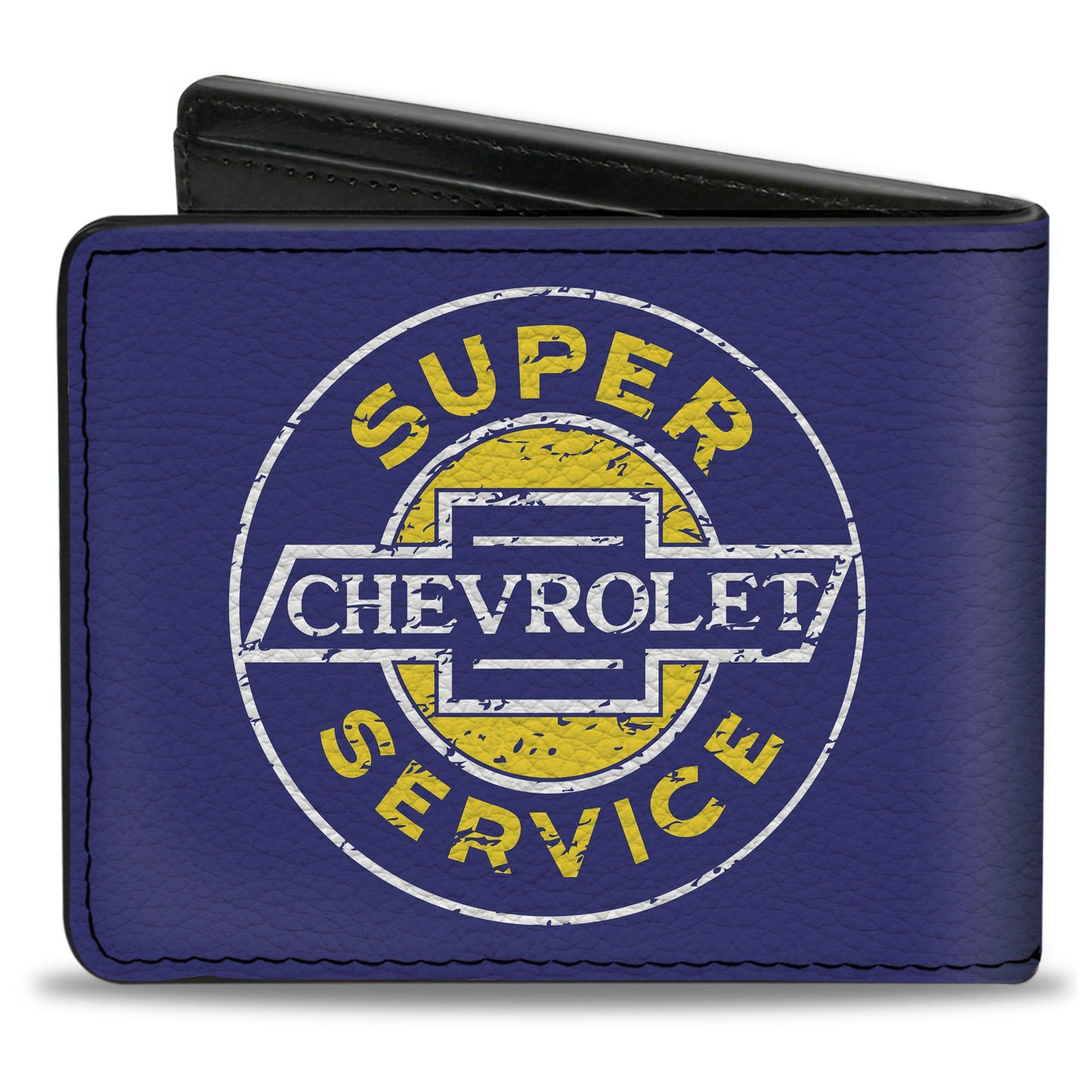 Bi-Fold Wallet - CHEVROLET SUPER SERVICE Logo Blue White Yellow