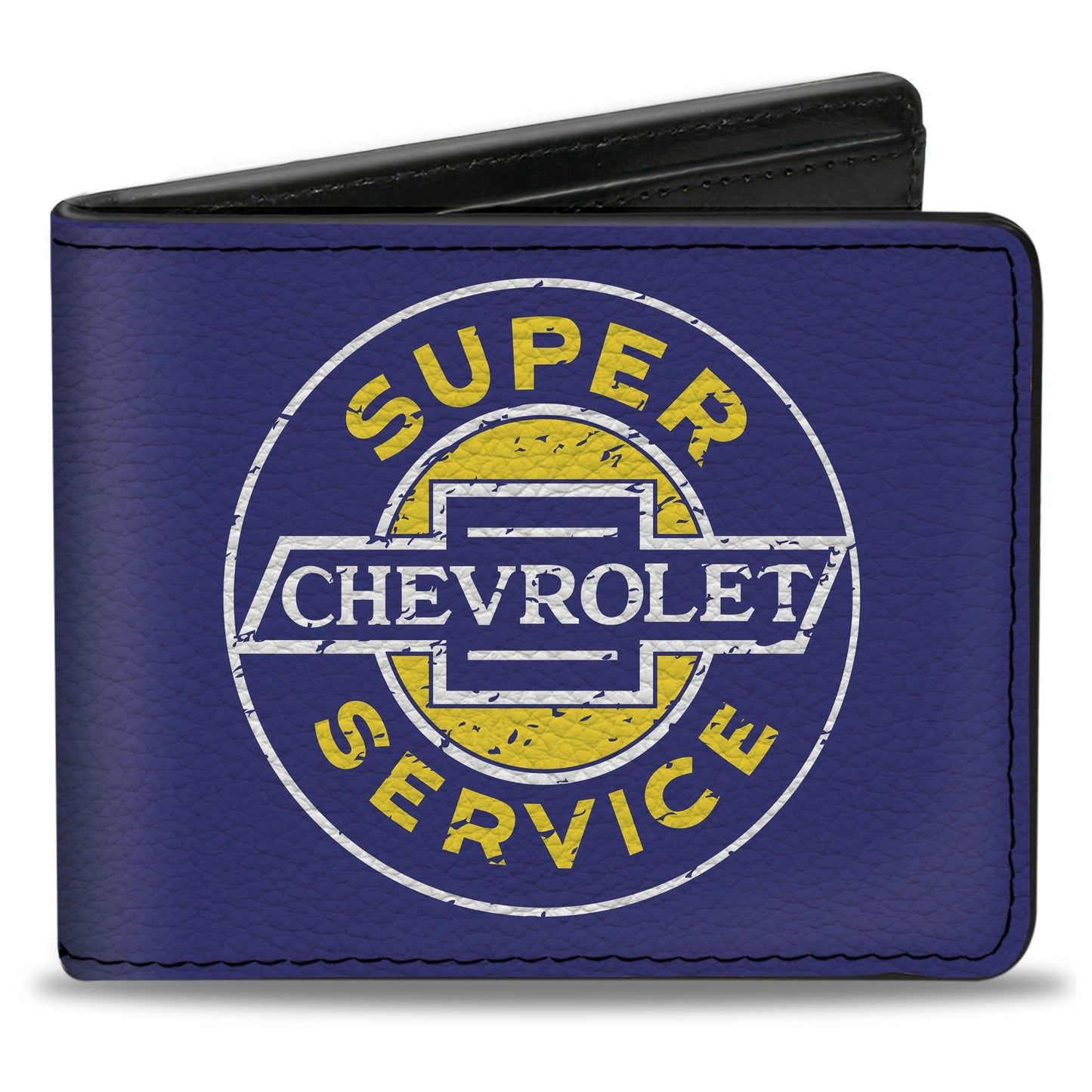 Bi-Fold Wallet - CHEVROLET SUPER SERVICE Logo Blue White Yellow