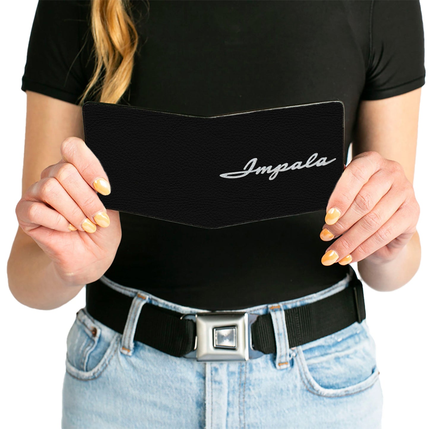 Bi-Fold Wallet - 1962 IMPALA Script Emblem Black Silver