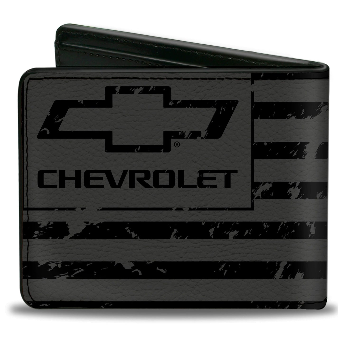 Bi-Fold Wallet - CHEVROLET Bowtie Americana Flag Weathered Gray Black