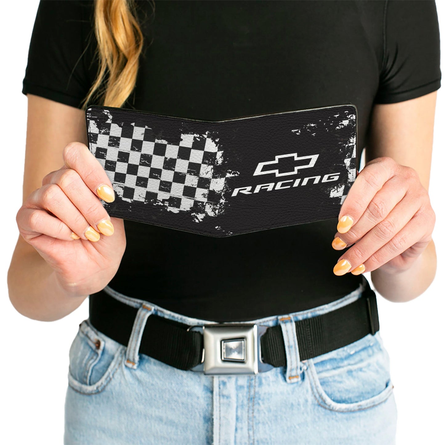 Bi-Fold Wallet - Chevrolet RACING Bowtie Checker Black/White