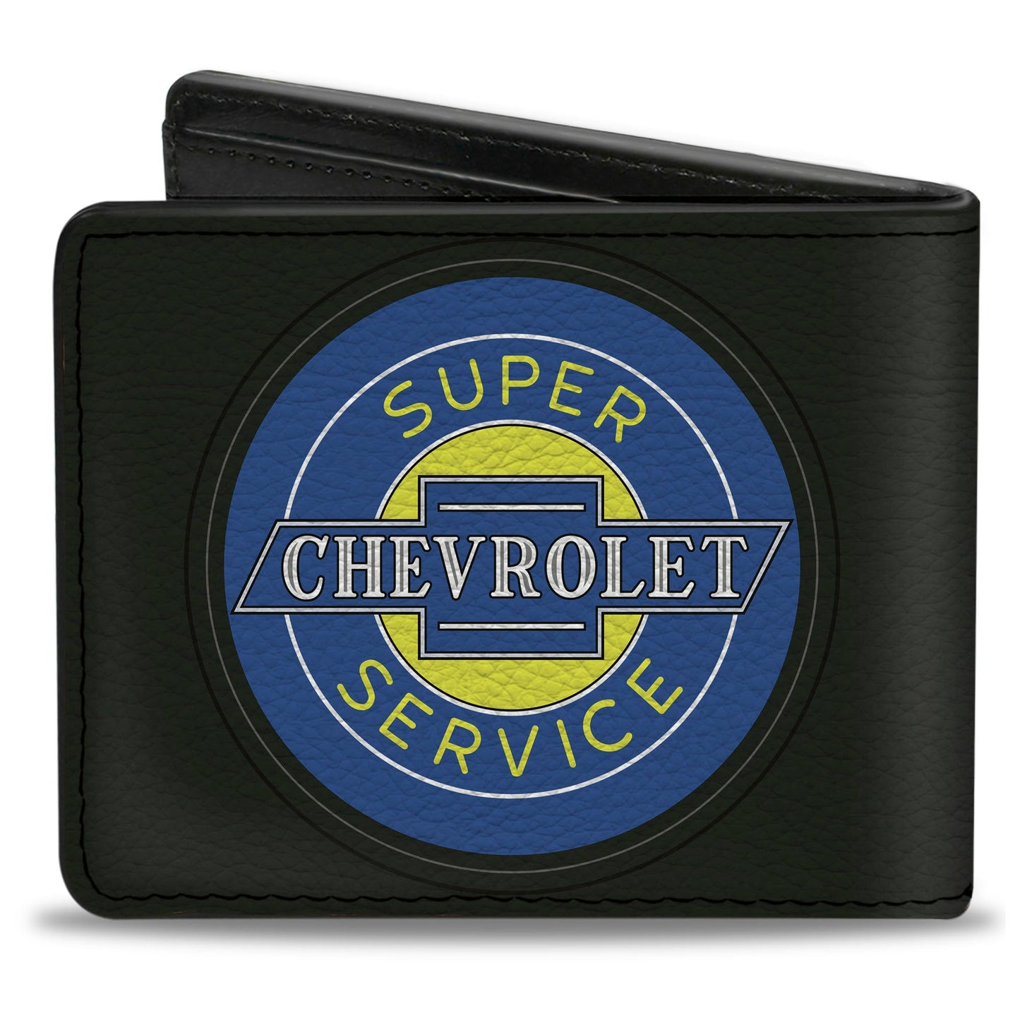 Bi-Fold Wallet - CHEVROLET SUPER SERVICE Logo Black Blue Yellow