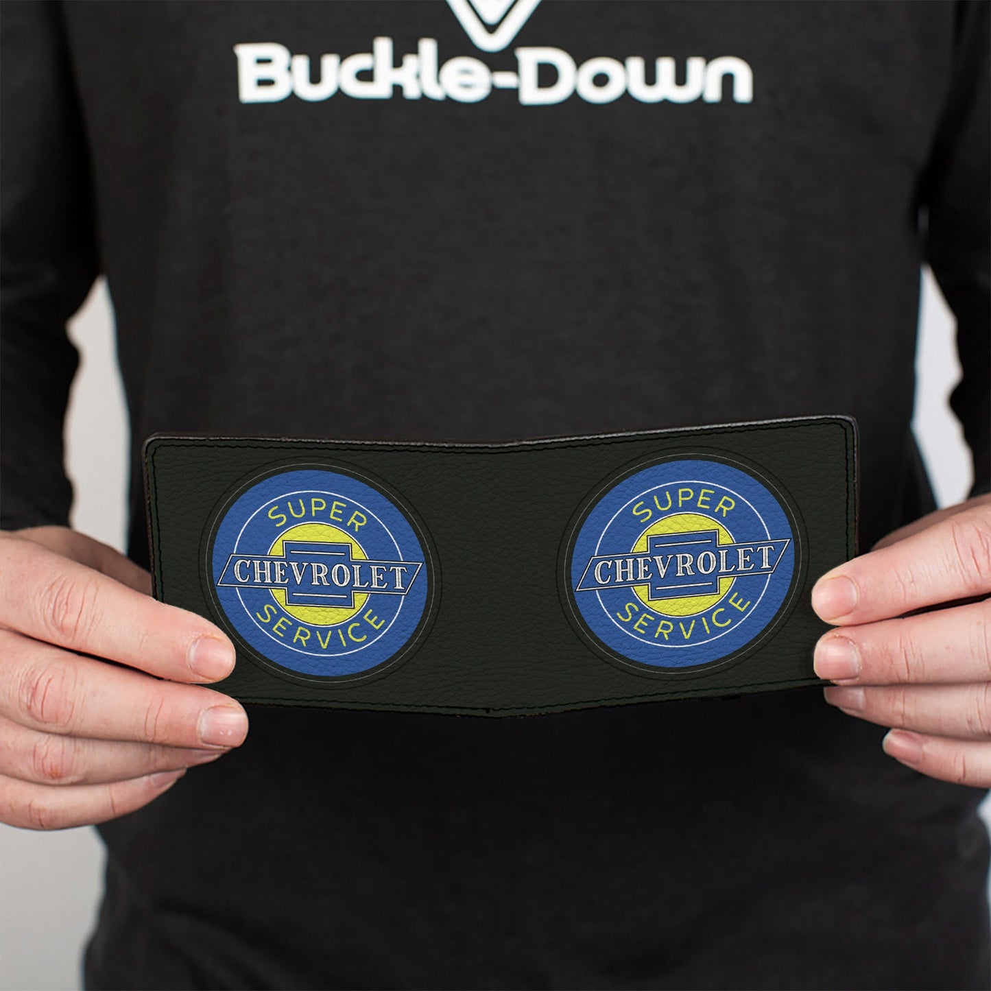 Bi-Fold Wallet - CHEVROLET SUPER SERVICE Logo Black Blue Yellow