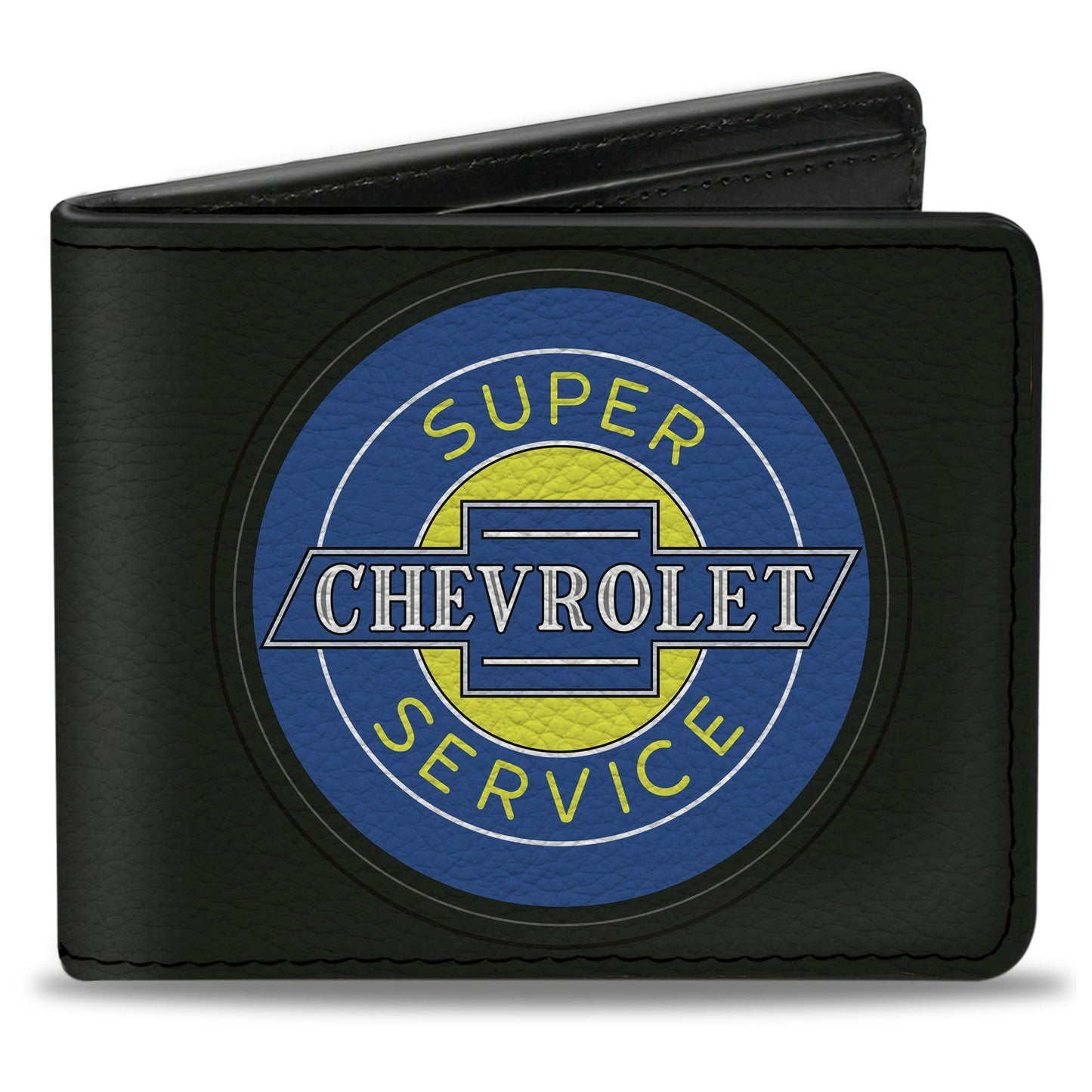 Bi-Fold Wallet - CHEVROLET SUPER SERVICE Logo Black Blue Yellow