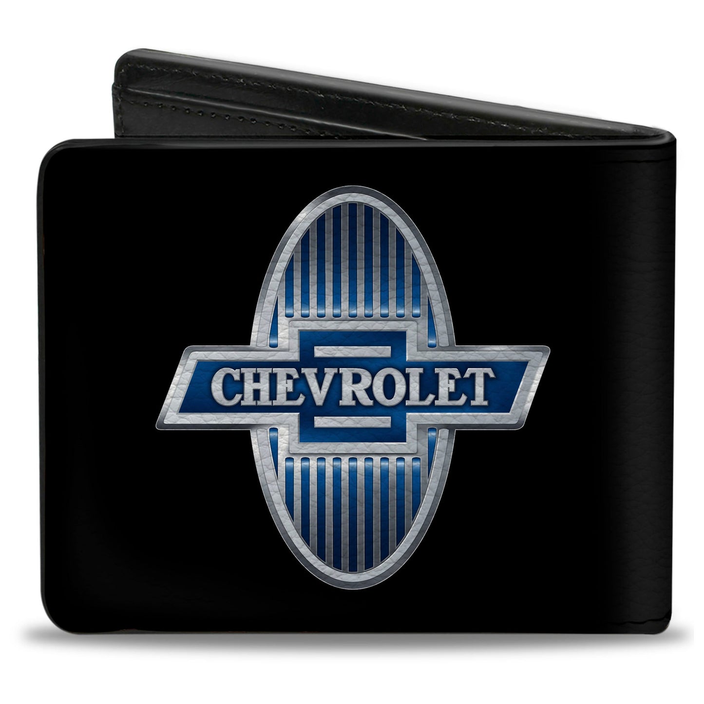 Bi-Fold Wallet - 1929 Chevrolet Bowtie Logo Black Silver Blue