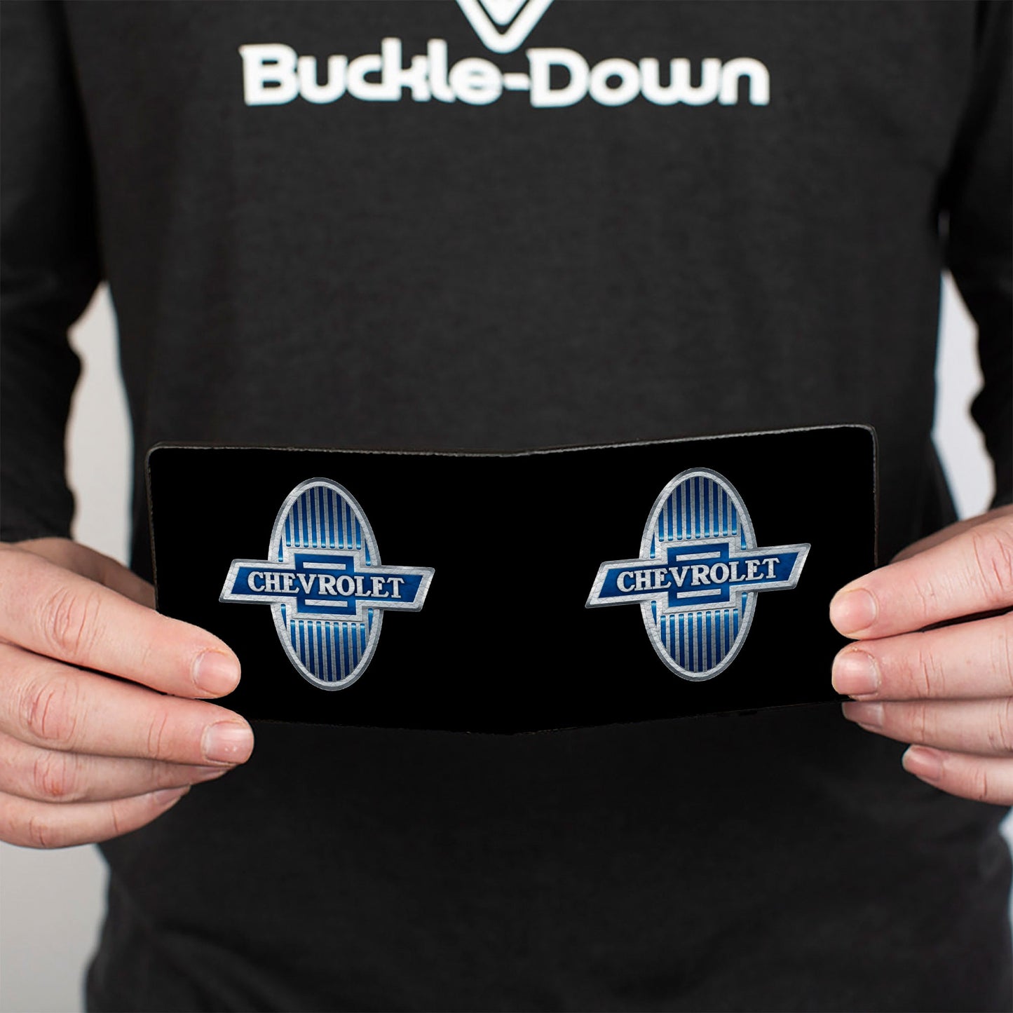 Bi-Fold Wallet - 1929 Chevrolet Bowtie Logo Black Silver Blue