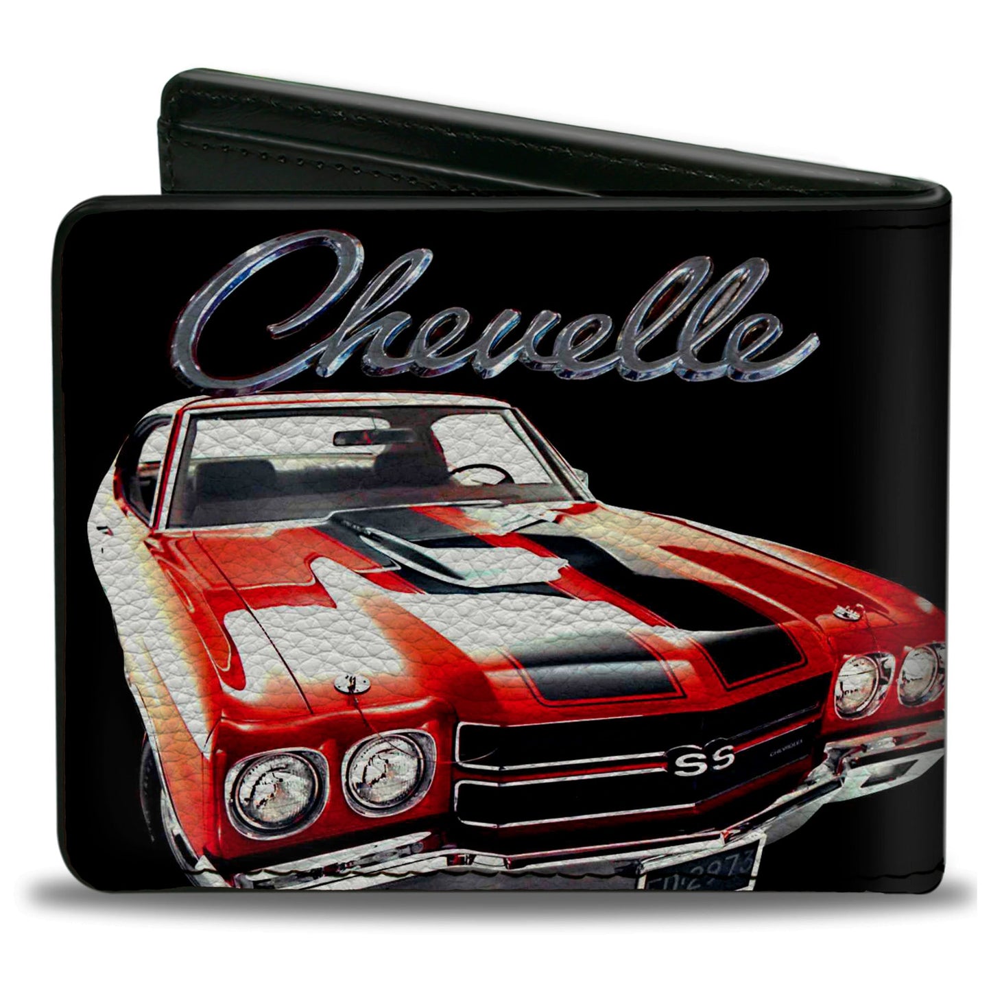 Bi-Fold Wallet - 1970 Chevrolet CHEVELLE Black Silver Red