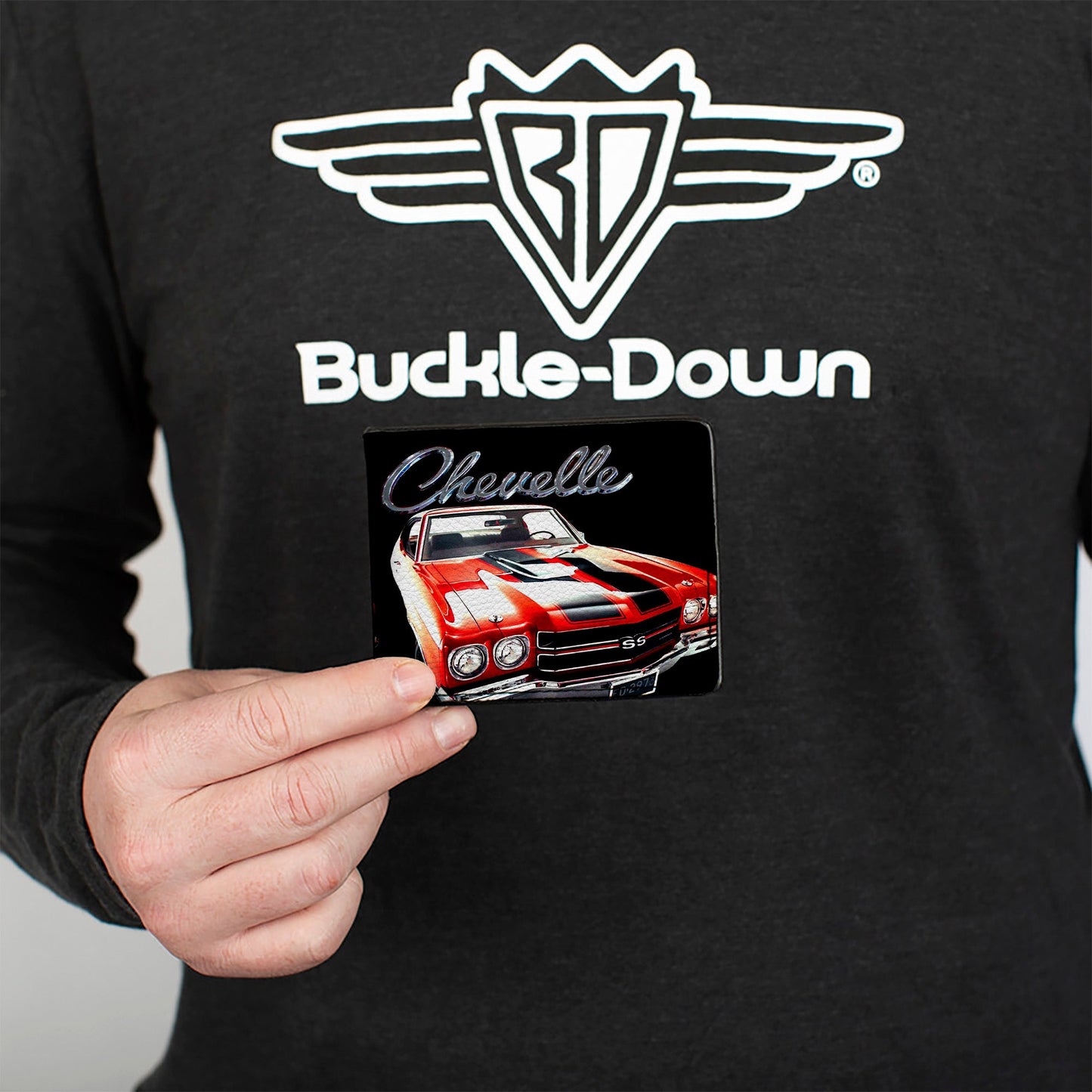 Bi-Fold Wallet - 1970 Chevrolet CHEVELLE Black Silver Red