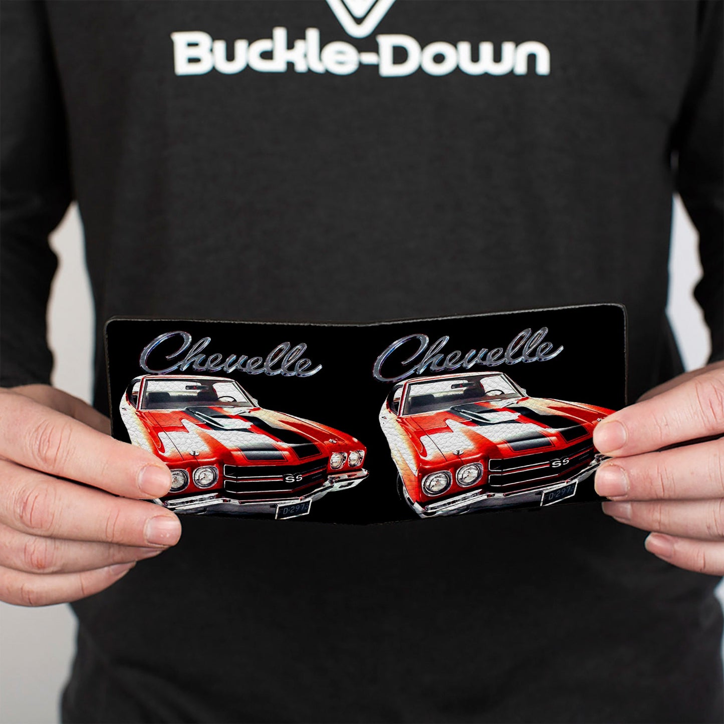 Bi-Fold Wallet - 1970 Chevrolet CHEVELLE Black Silver Red