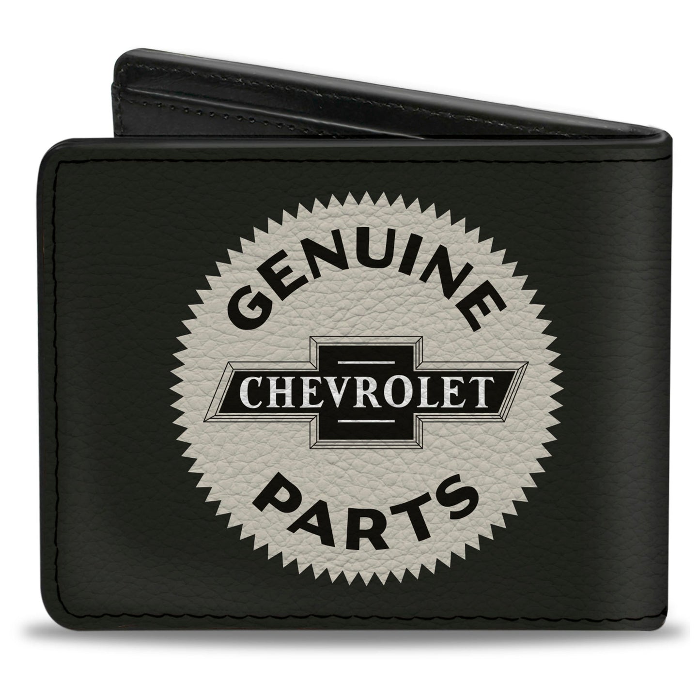 Bi-Fold Wallet - 1920 GENUINE CHEVROLET PARTS Seal Charcoal Tan