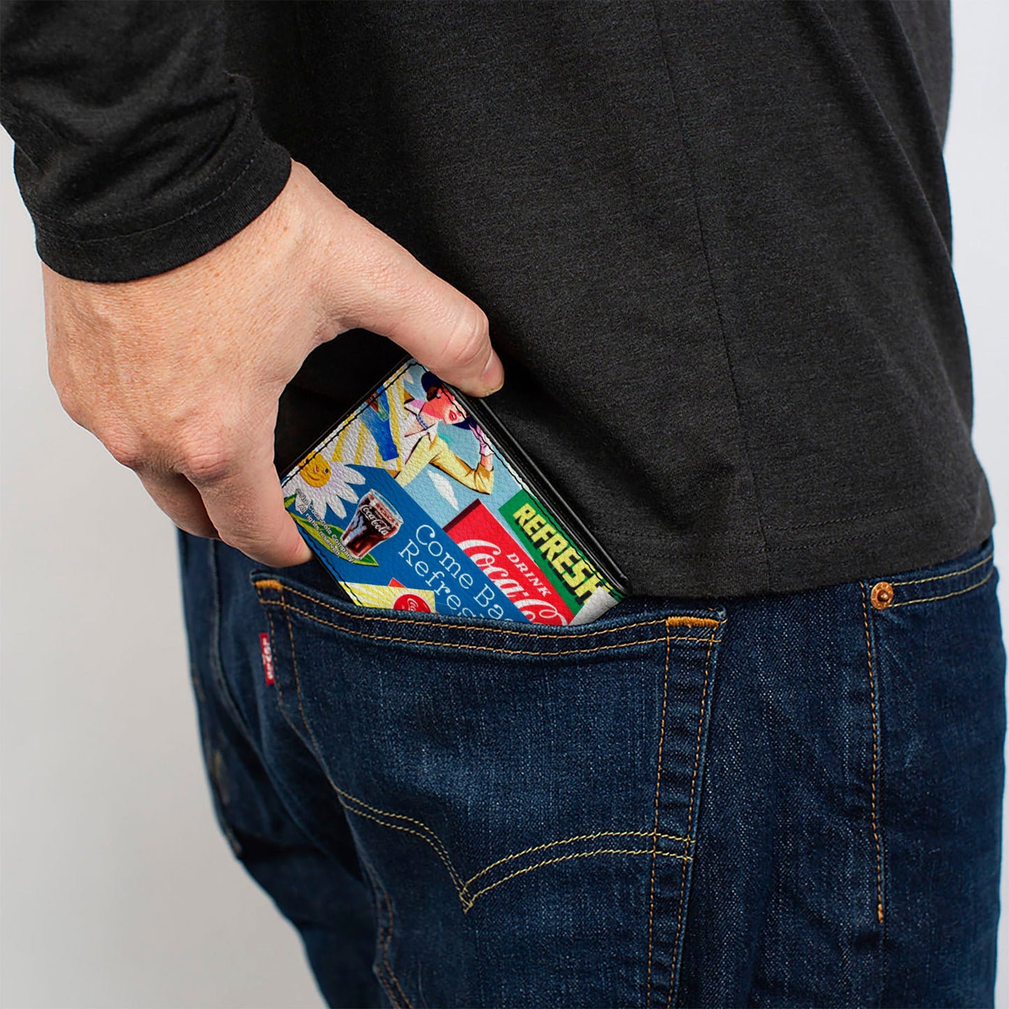 Bi-Fold Wallet - Vintage Coca-Cola COME BACK REFRESHED Ads and Icons Collage