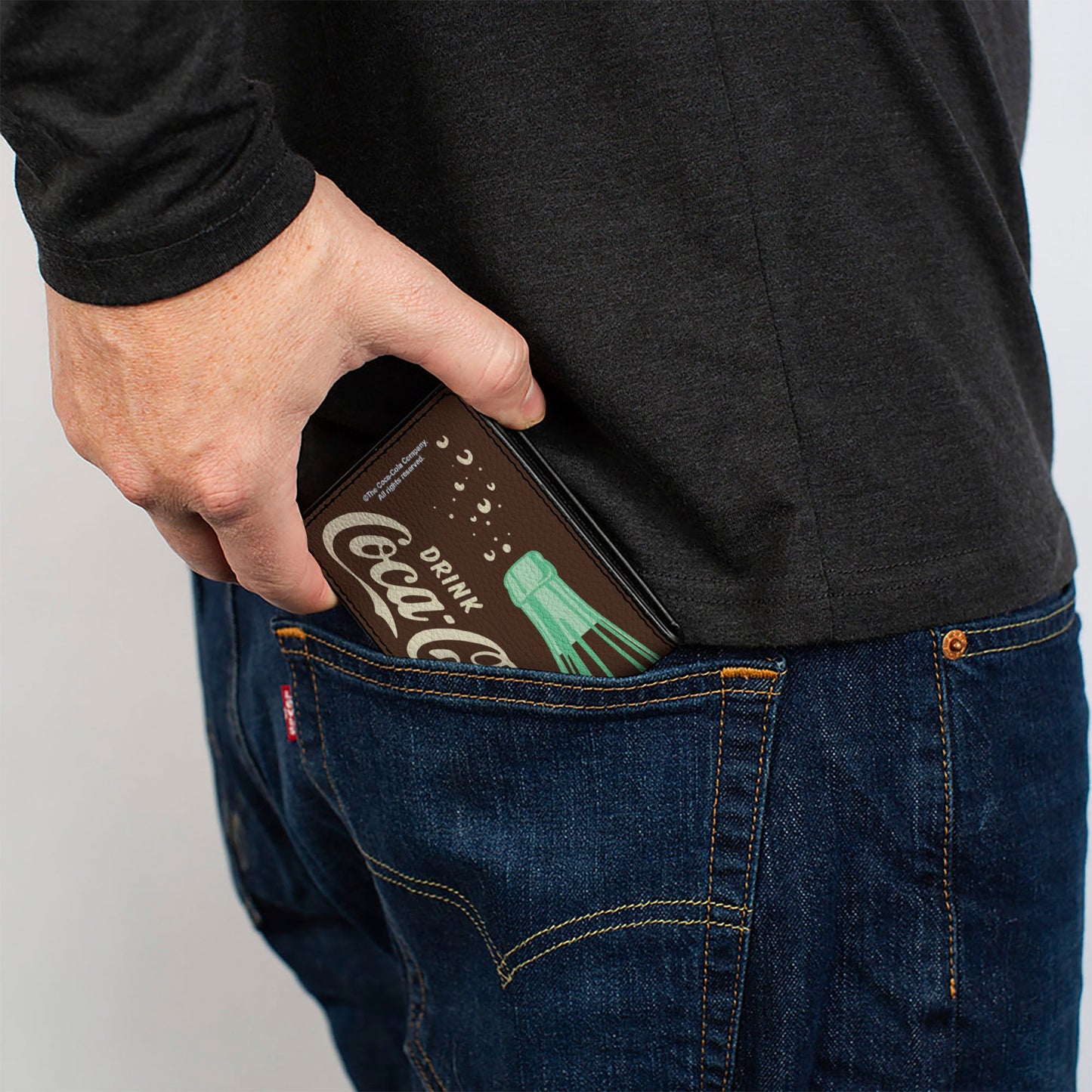 Bi-Fold Wallet - DRINK COCA-COLA PAUSE AND REFRESH Bottle Brown/White
