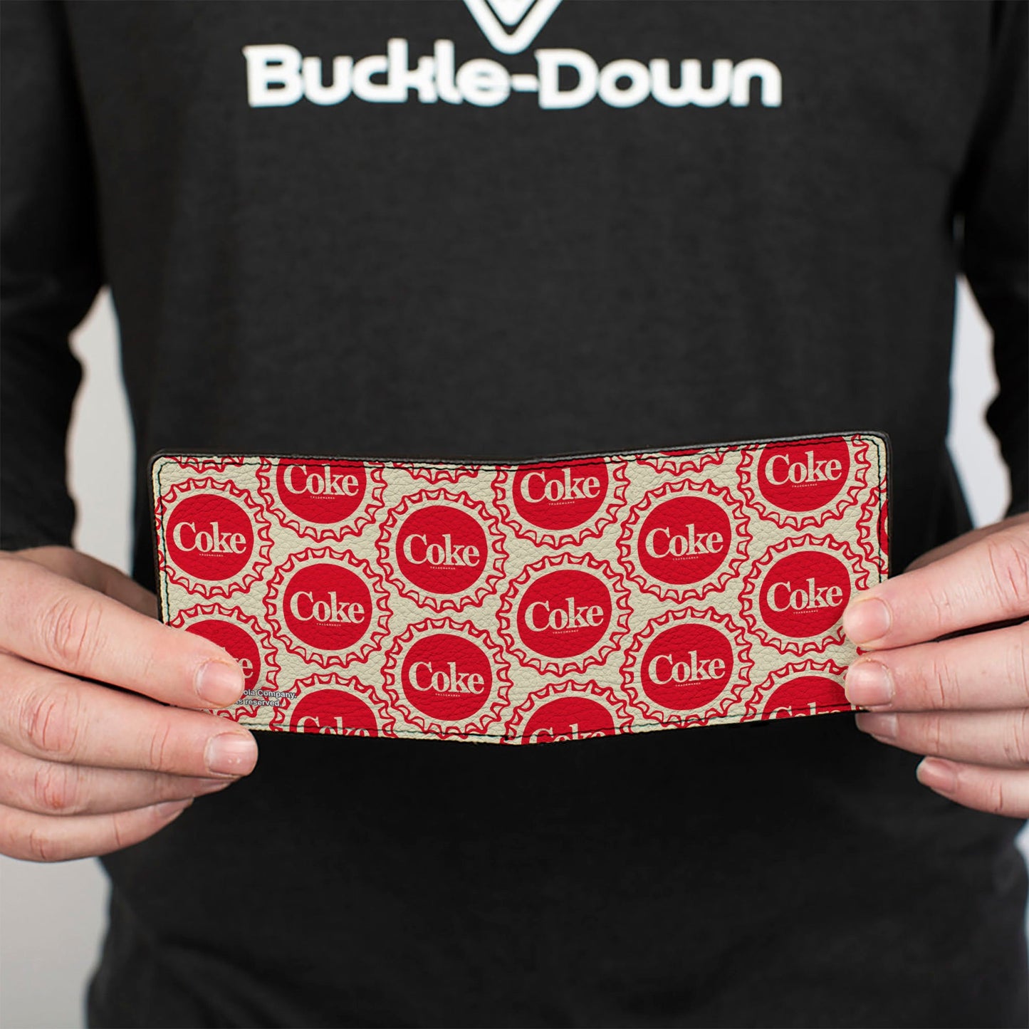 Bi-Fold Wallet - Coca-Cola COKE Bottle Caps Collage White/Red