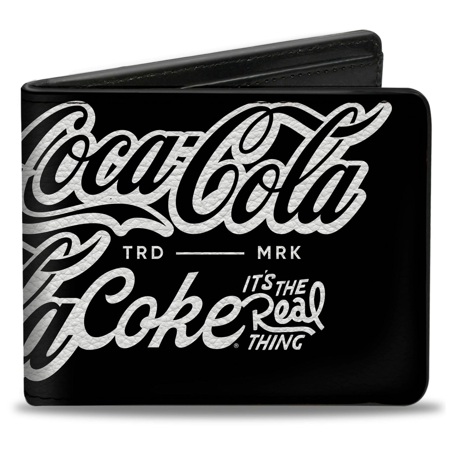 Bi-Fold Wallet - COCA-COLA COKE Typography IT'S THE REAL THING Black/White