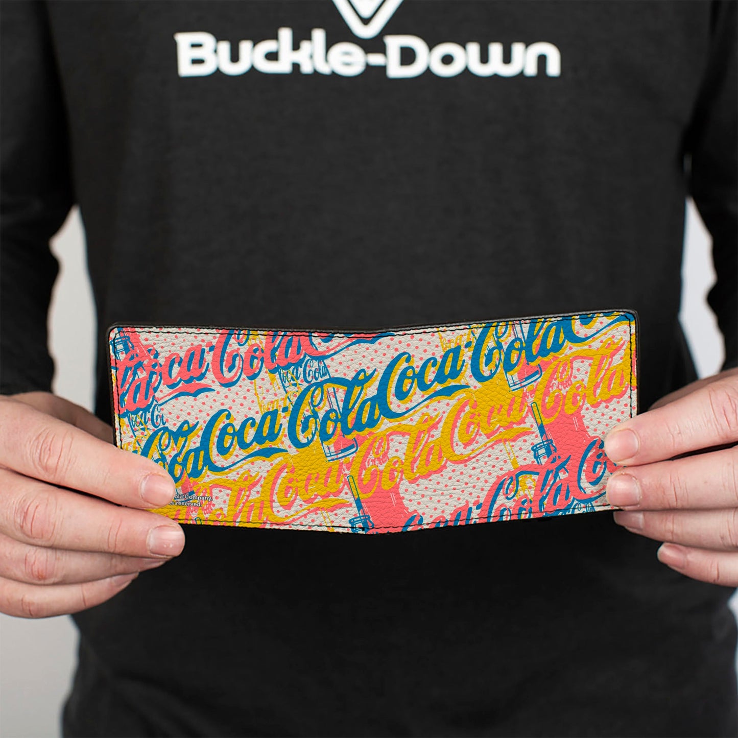 Bi-Fold Wallet - COCA-COLA Script Logo Stacked Pop Art White/Multi Pastel