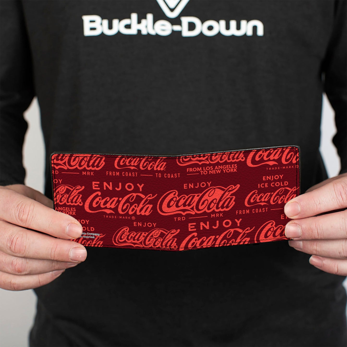 Bi-Fold Wallet - ENJOY COCA-COLA Logos Brown/Red