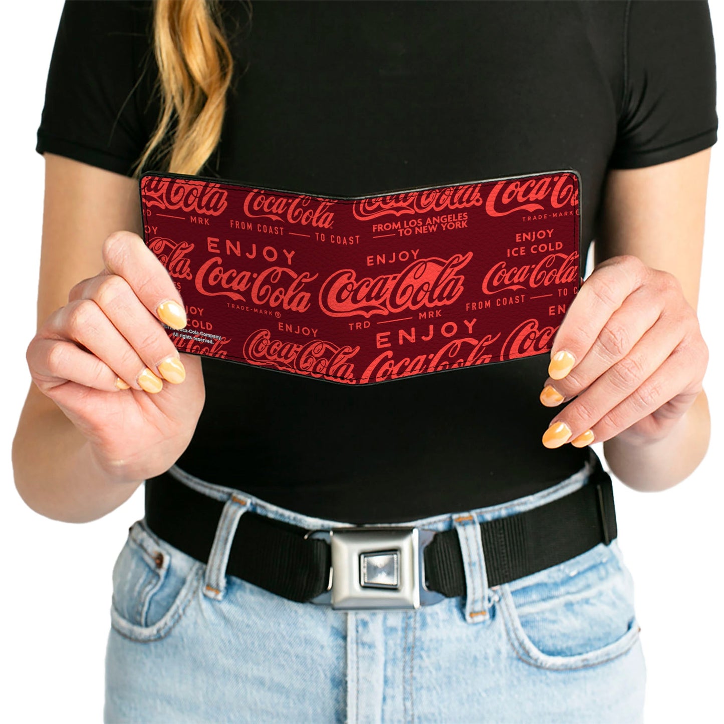 Bi-Fold Wallet - ENJOY COCA-COLA Logos Brown/Red