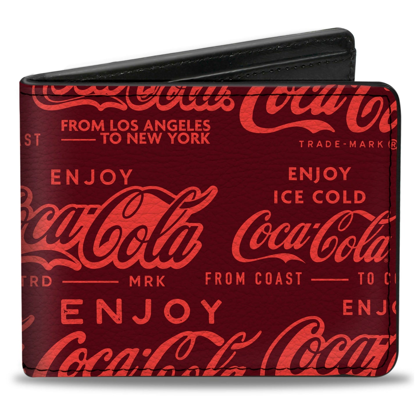 Bi-Fold Wallet - ENJOY COCA-COLA Logos Brown/Red