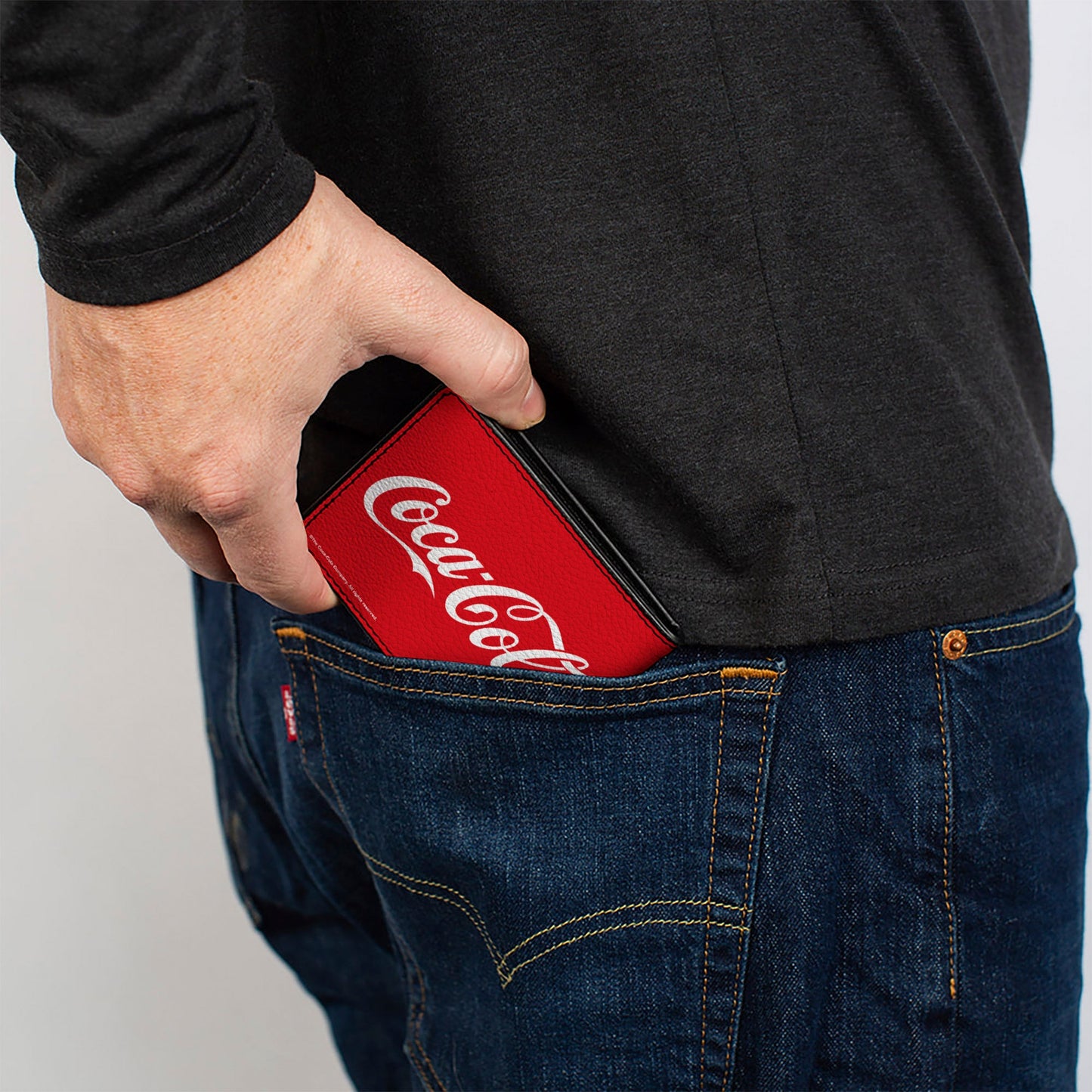 Bi-Fold Wallet - COCA-COLA Coke Script Logo Repeat Red/White