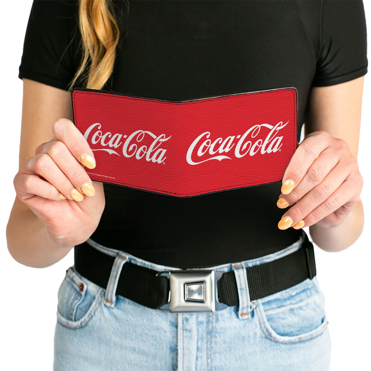 Bi-Fold Wallet - COCA-COLA Coke Script Logo Repeat Red/White