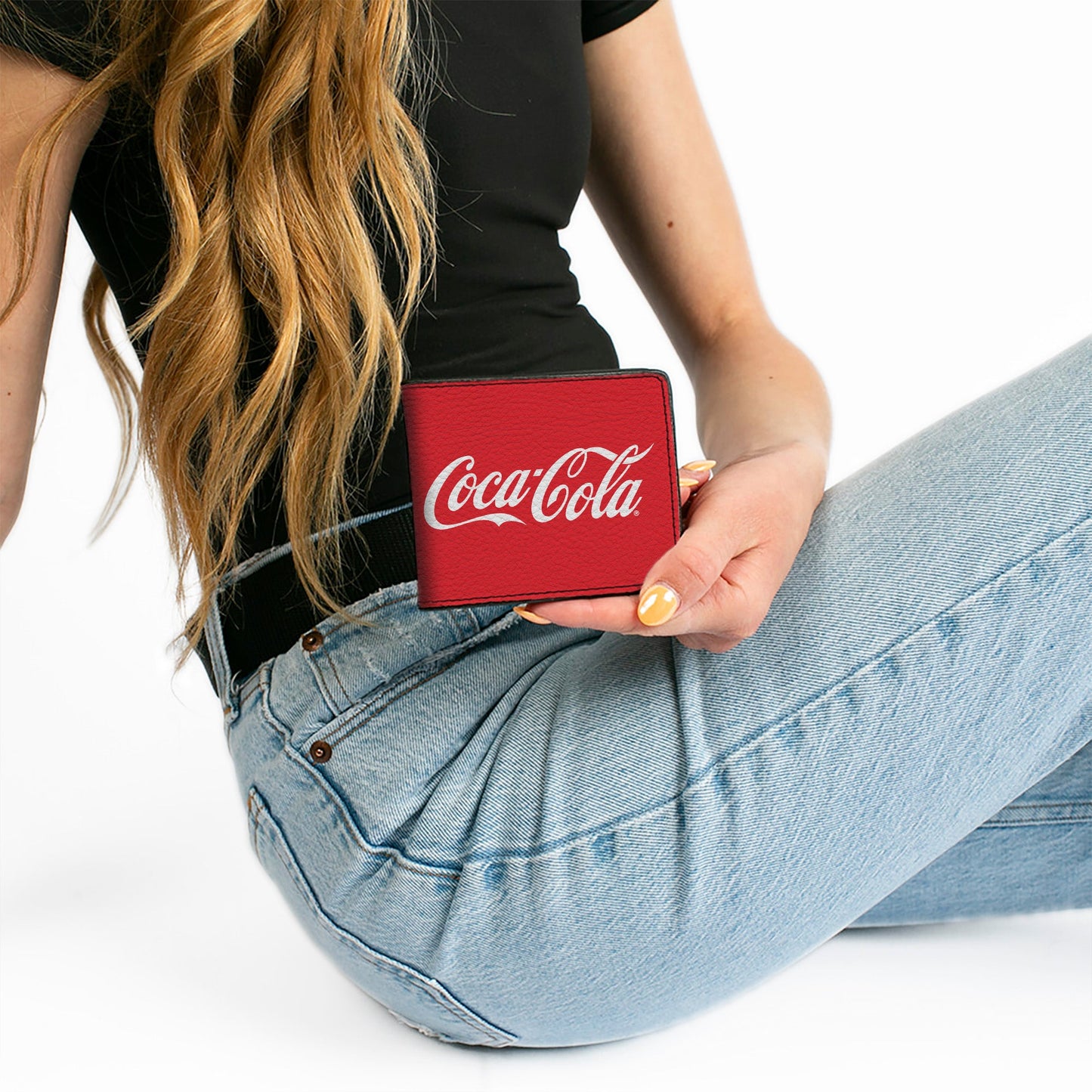 Bi-Fold Wallet - COCA-COLA Coke Script Logo Repeat Red/White