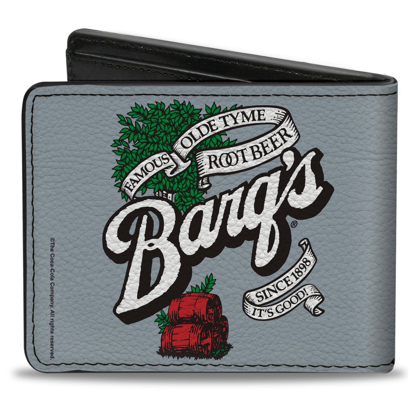 Bi-Fold Wallet - BARQ'S OLD TYME ROOT BEER Barrels Logo Gray