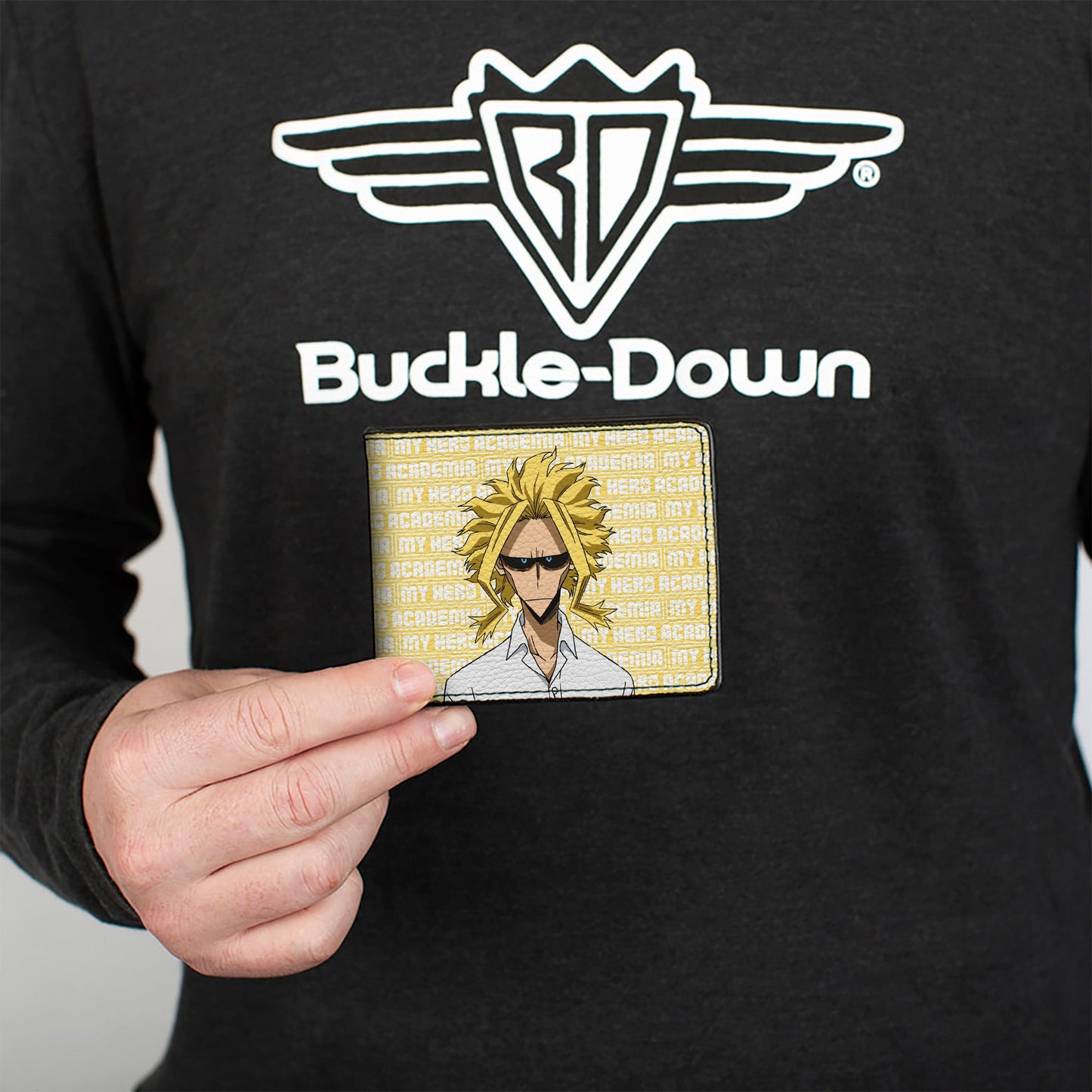 Bi-Fold Wallet - MY HERO ACADEMIA All Might Pose and Title Logo Yellow/White