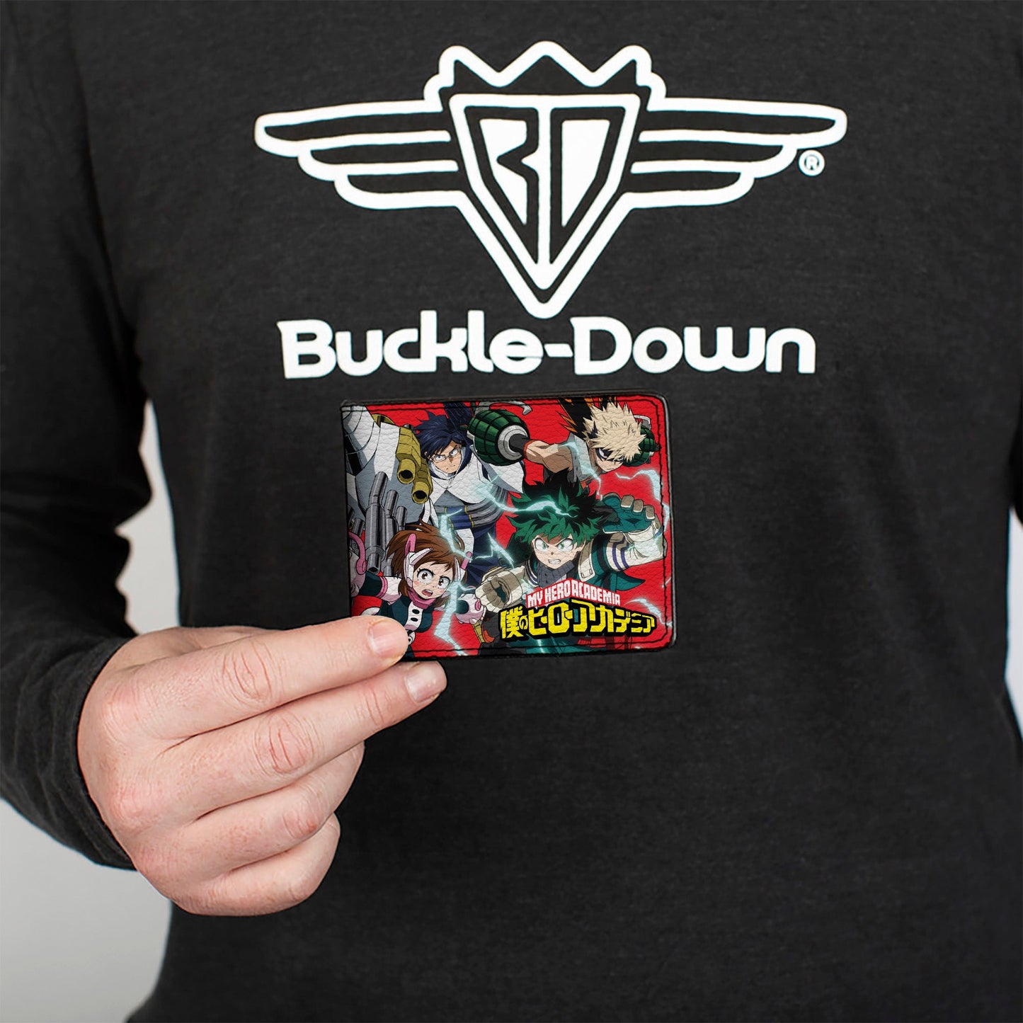 Bi-Fold Wallet - MY HERO ACADEMIA Eight Character Group Pose and Title Logo Red