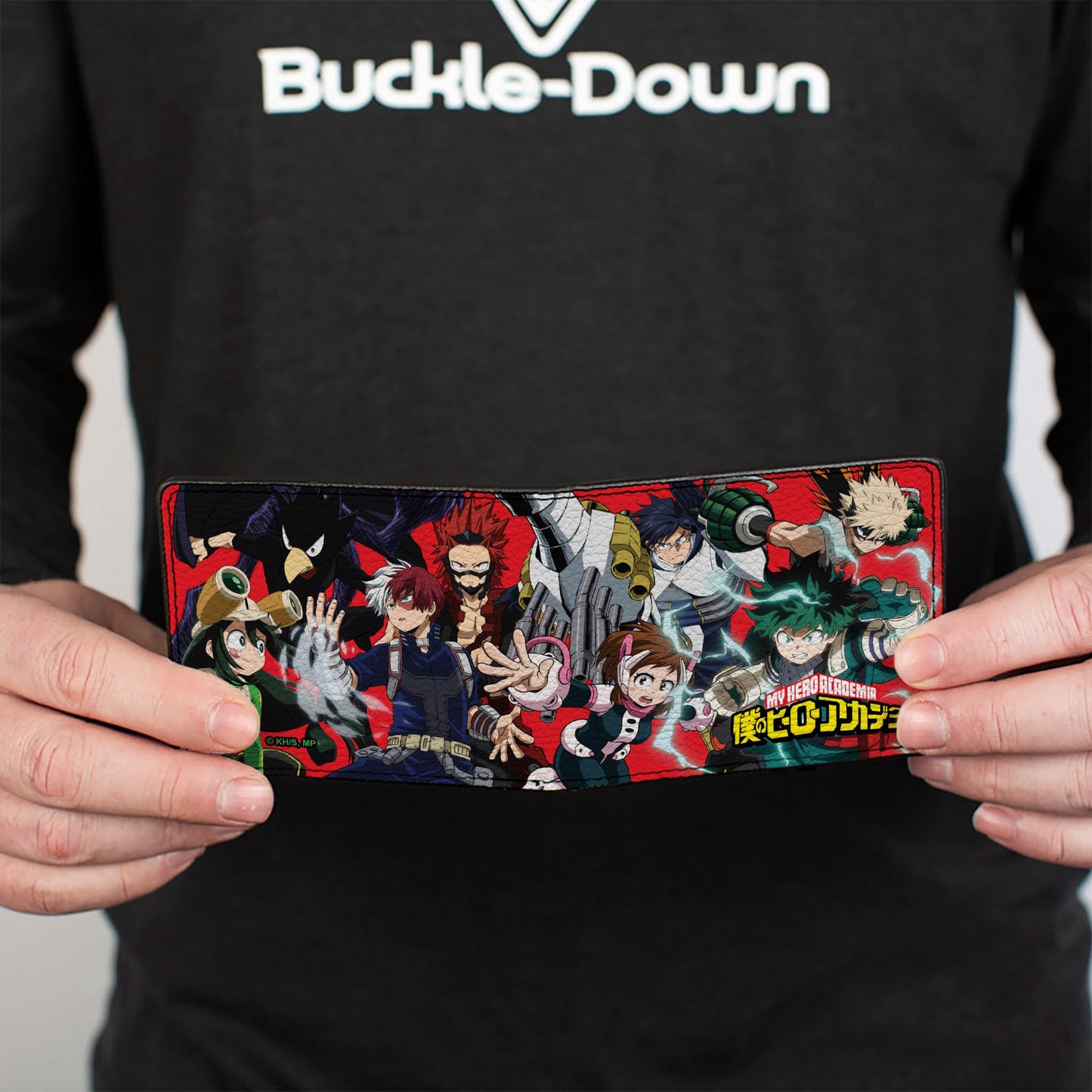 Bi-Fold Wallet - MY HERO ACADEMIA Eight Character Group Pose and Title Logo Red