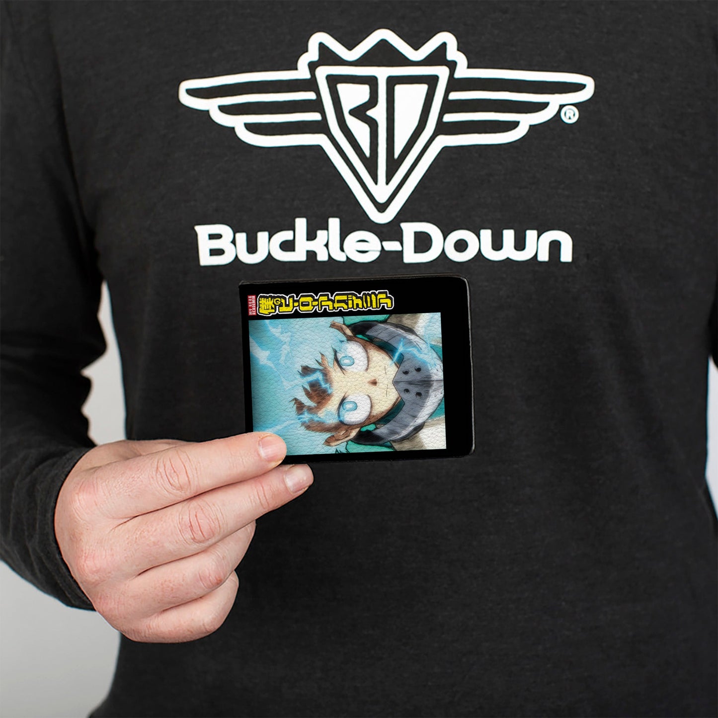 Bi-Fold Wallet - My Hero Academia Tomura Shigaraki and Izuku Midoriya Pose Blocks and title Logo