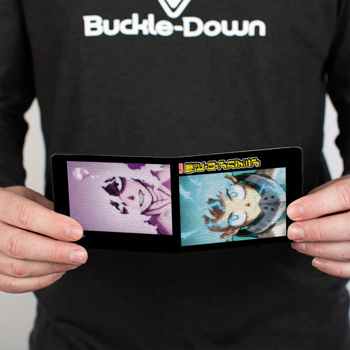 Bi-Fold Wallet - My Hero Academia Tomura Shigaraki and Izuku Midoriya Pose Blocks and title Logo