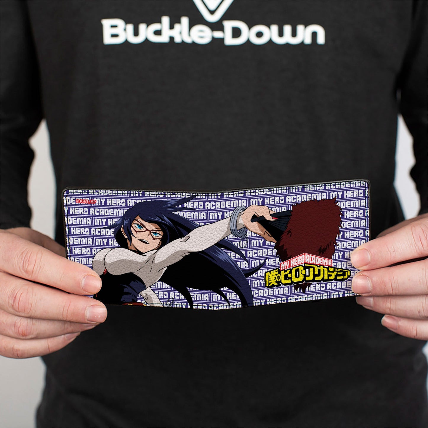 Bi-Fold Wallet - MY HERO ACADEMIA Midnight Jumping Pose and Title Logo Blue/White
