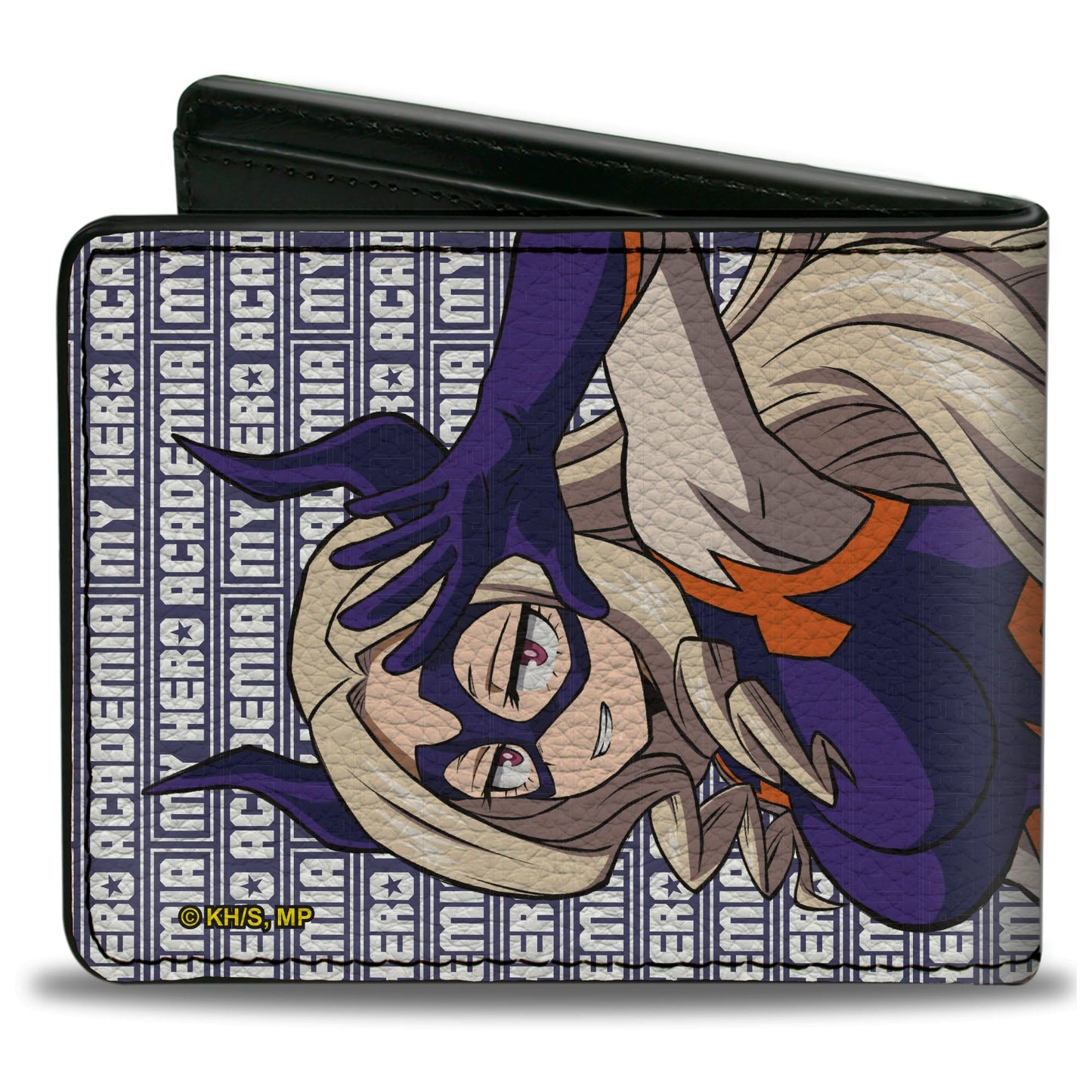 Bi-Fold Wallet - MY HERO ACADEMIA Pro Hero Mt. Lady Pose and Title Logo Purple/White