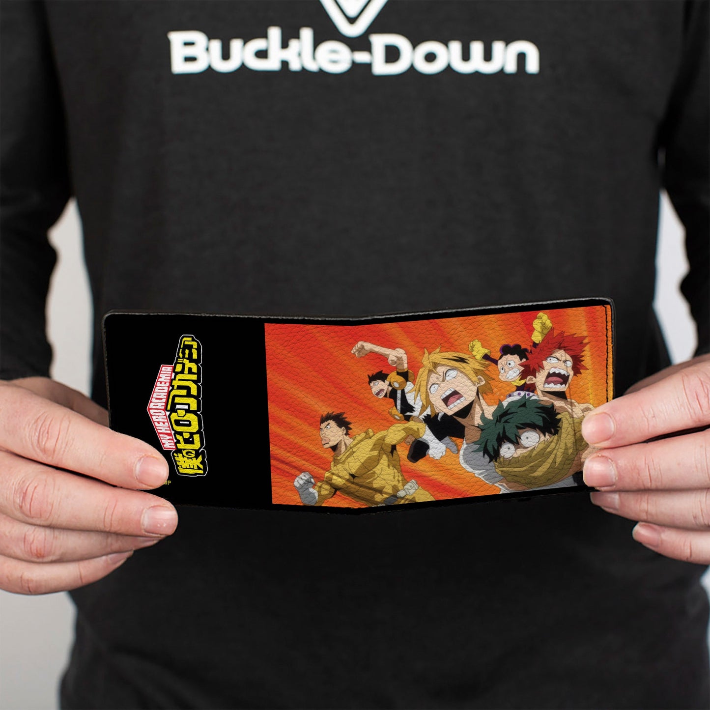 Bi-Fold Wallet - MY HERO ACADEMIA Six Heroes Attack Pose andTitle Logo Red/Oranges