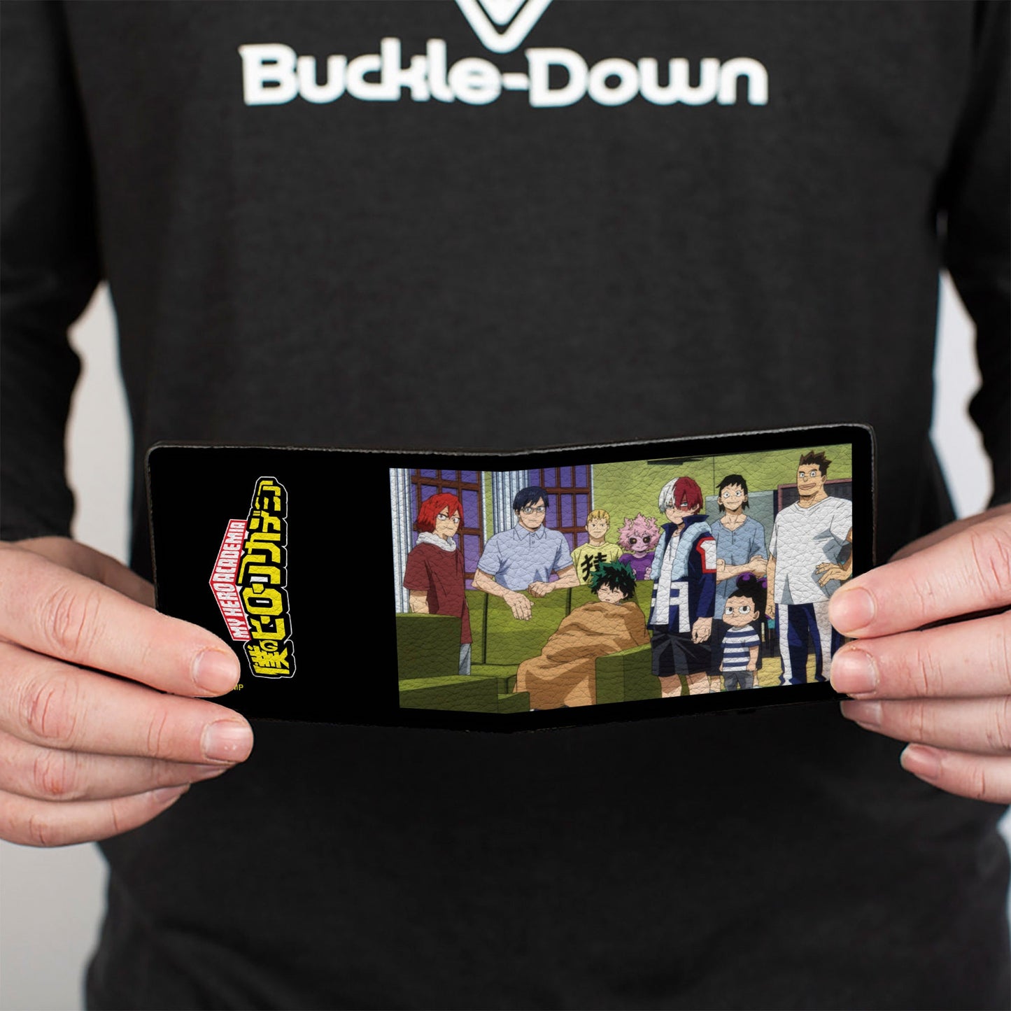 Bi-Fold Wallet - MY HERO ACADEMIA Class 1A Family Scene and Title Logo Black