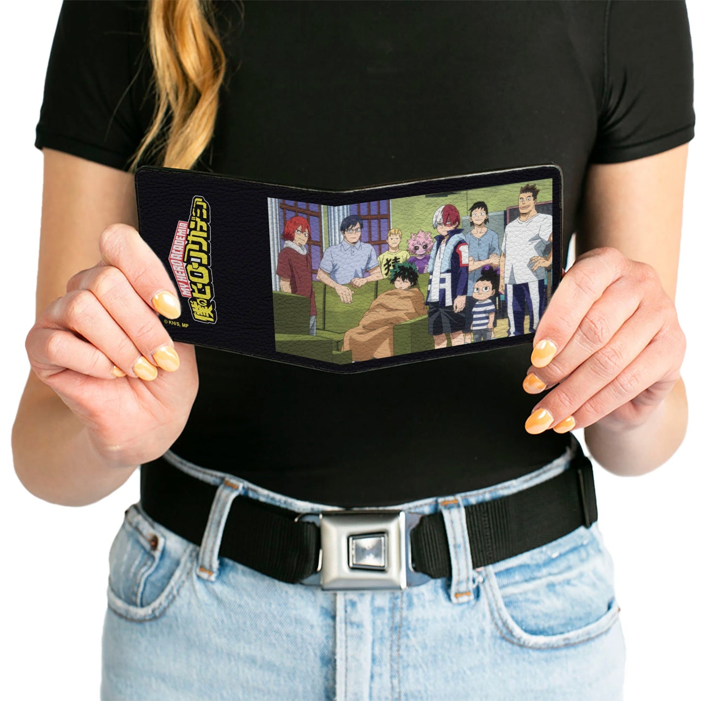 Bi-Fold Wallet - MY HERO ACADEMIA Class 1A Family Scene and Title Logo Black