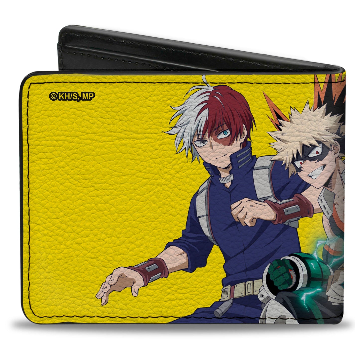 Bi-Fold Wallet - MY HERO ACADEMIA Three Character Group Pose and Title Logo Yellow