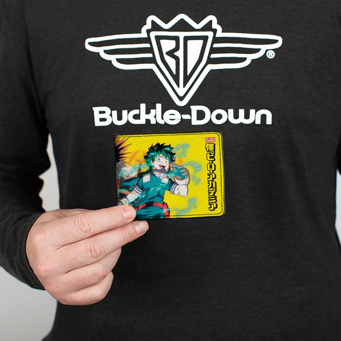Bi-Fold Wallet - MY HERO ACADEMIA Three Character Group Pose and Title Logo Yellow