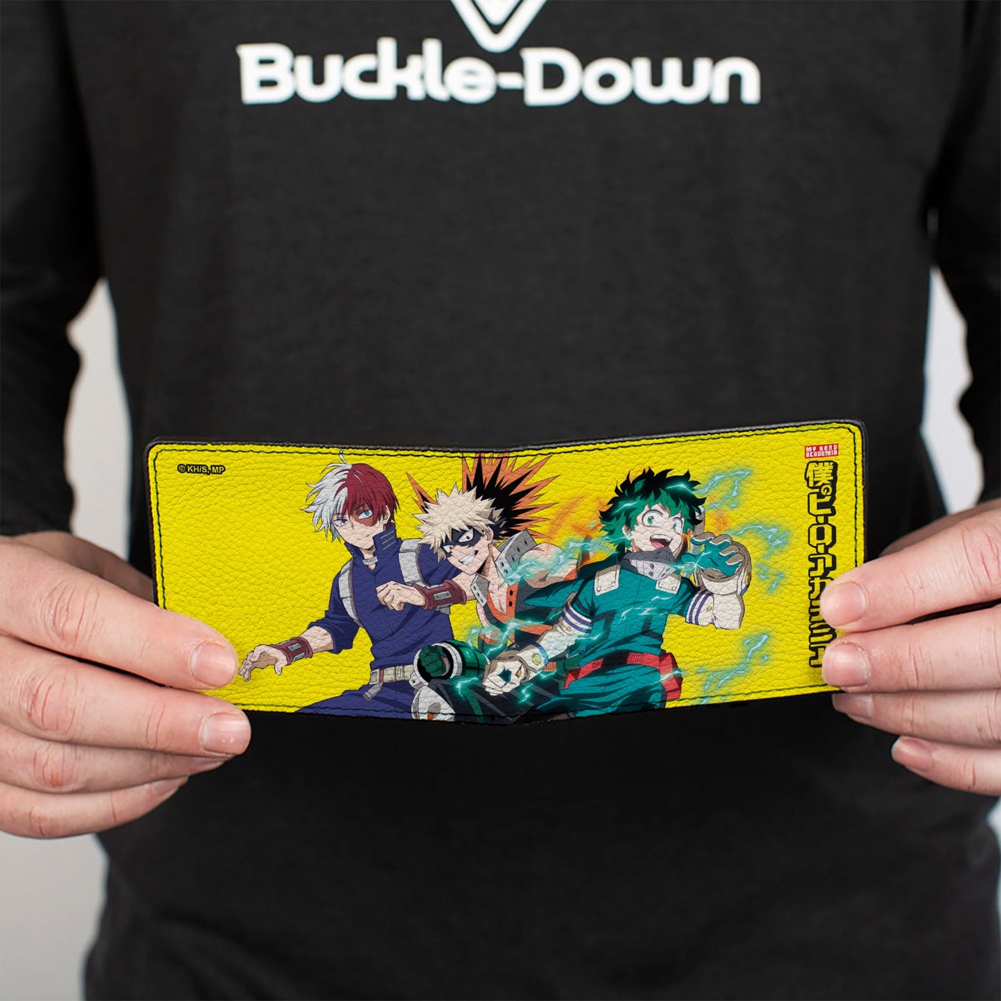 Bi-Fold Wallet - MY HERO ACADEMIA Three Character Group Pose and Title Logo Yellow