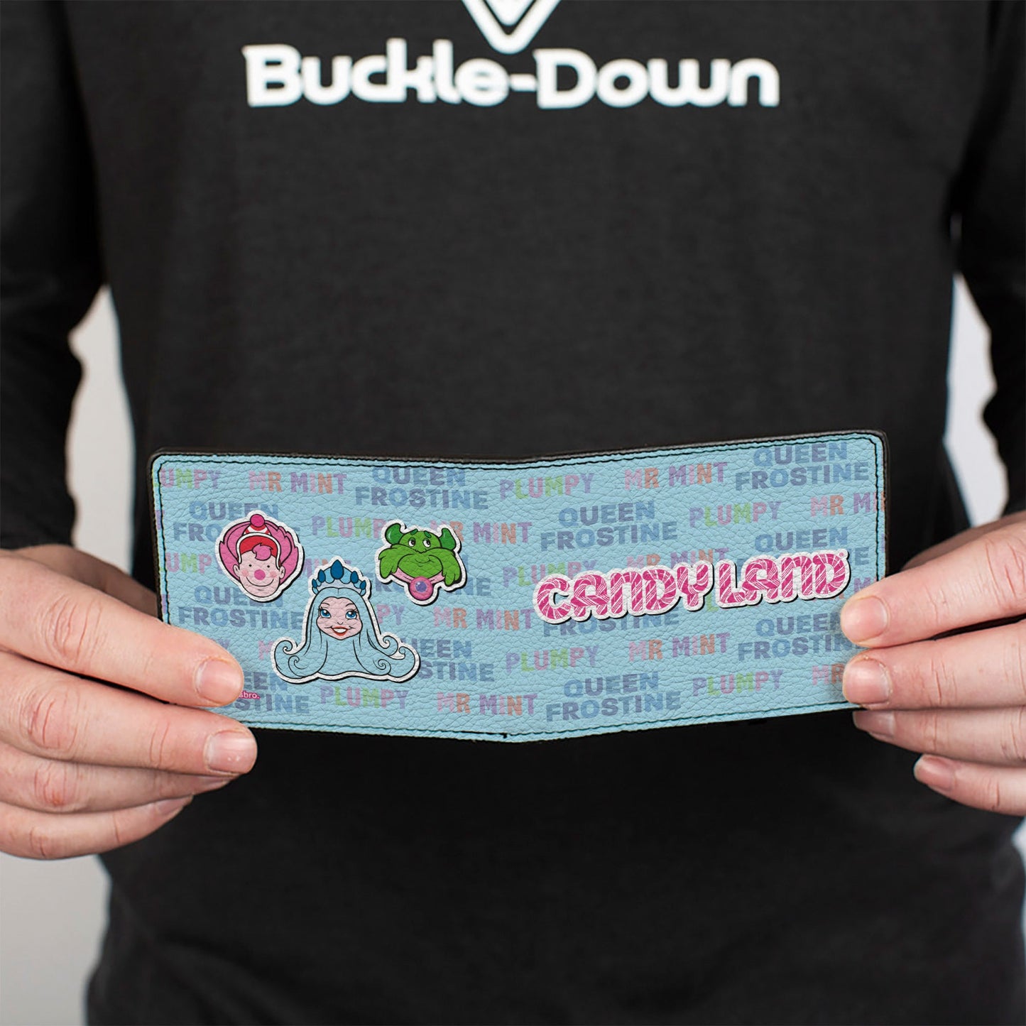 Bi-Fold Wallet - CANDY LAND Character Trio and Text Blue/Multi Color