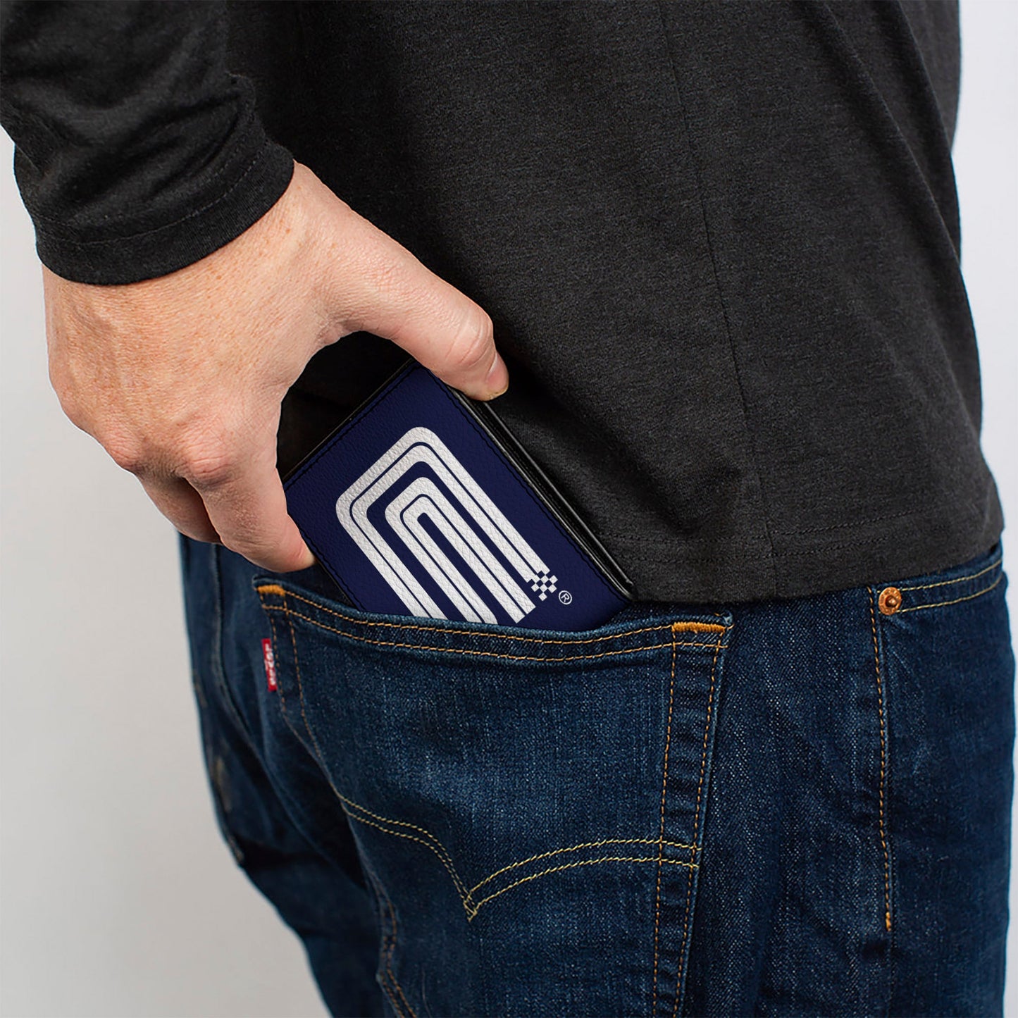 Bi-Fold Wallet - Carroll Shelby CS Racing Logo Navy White