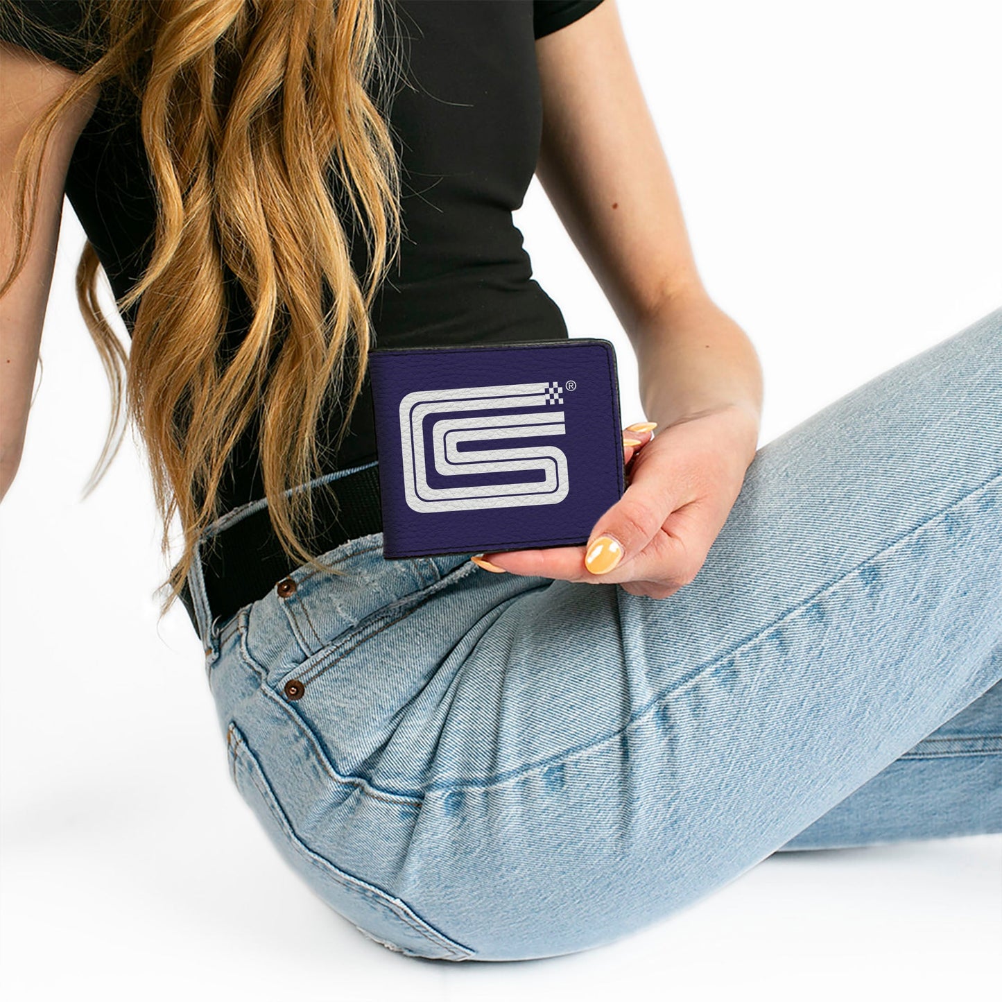 Bi-Fold Wallet - Carroll Shelby CS Racing Logo Navy White