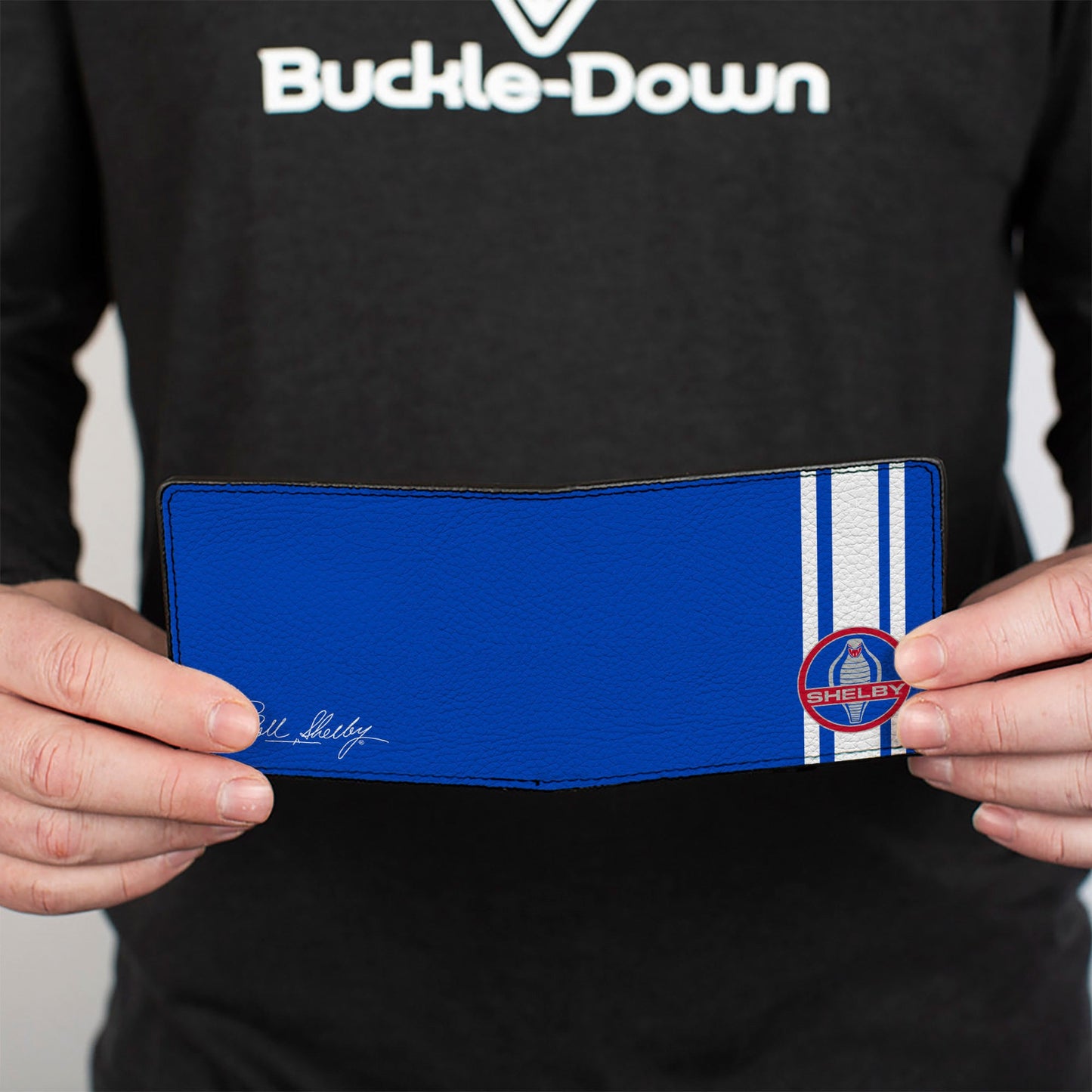 Bi-Fold Wallet - SHELBY Cobra 3-Stripe + Signature Blue White Gray Red