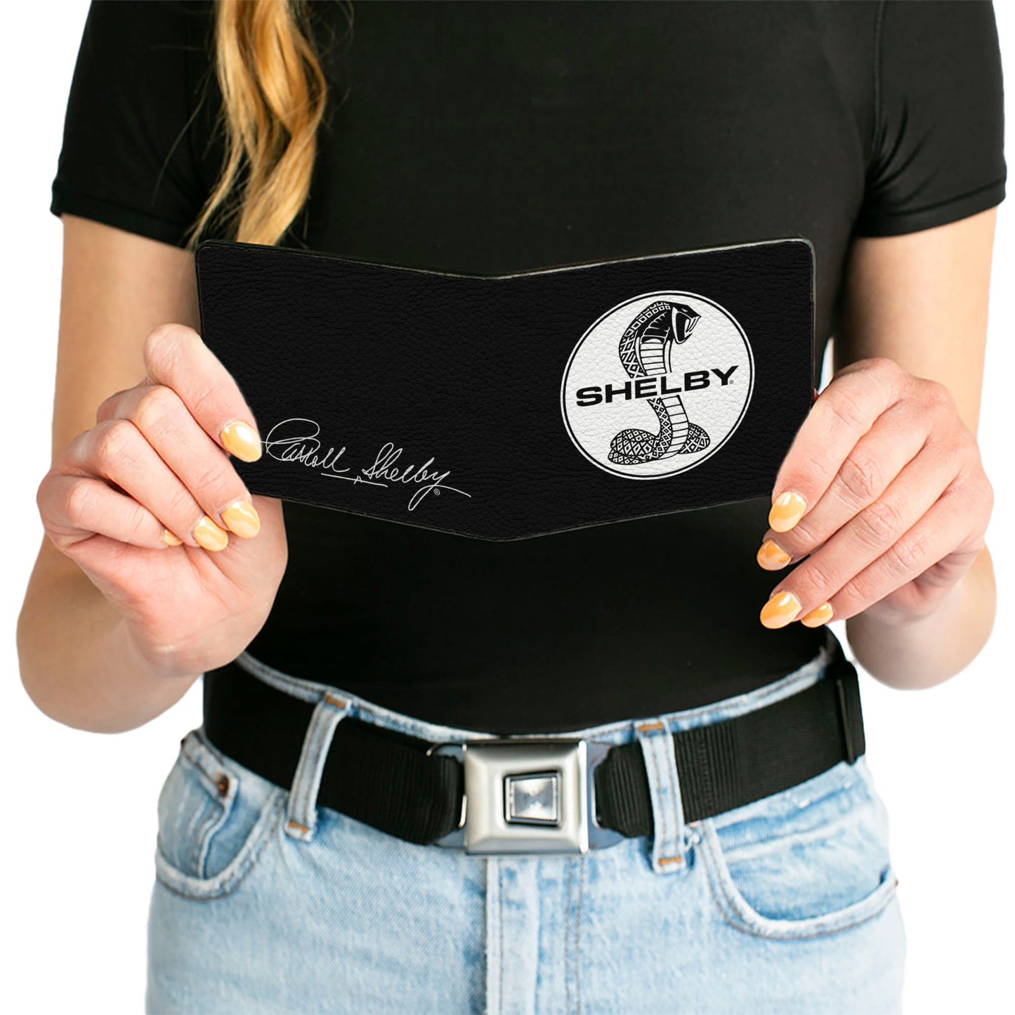 Bi-Fold Wallet - SHELBY Tiffany Split + Signature Black White