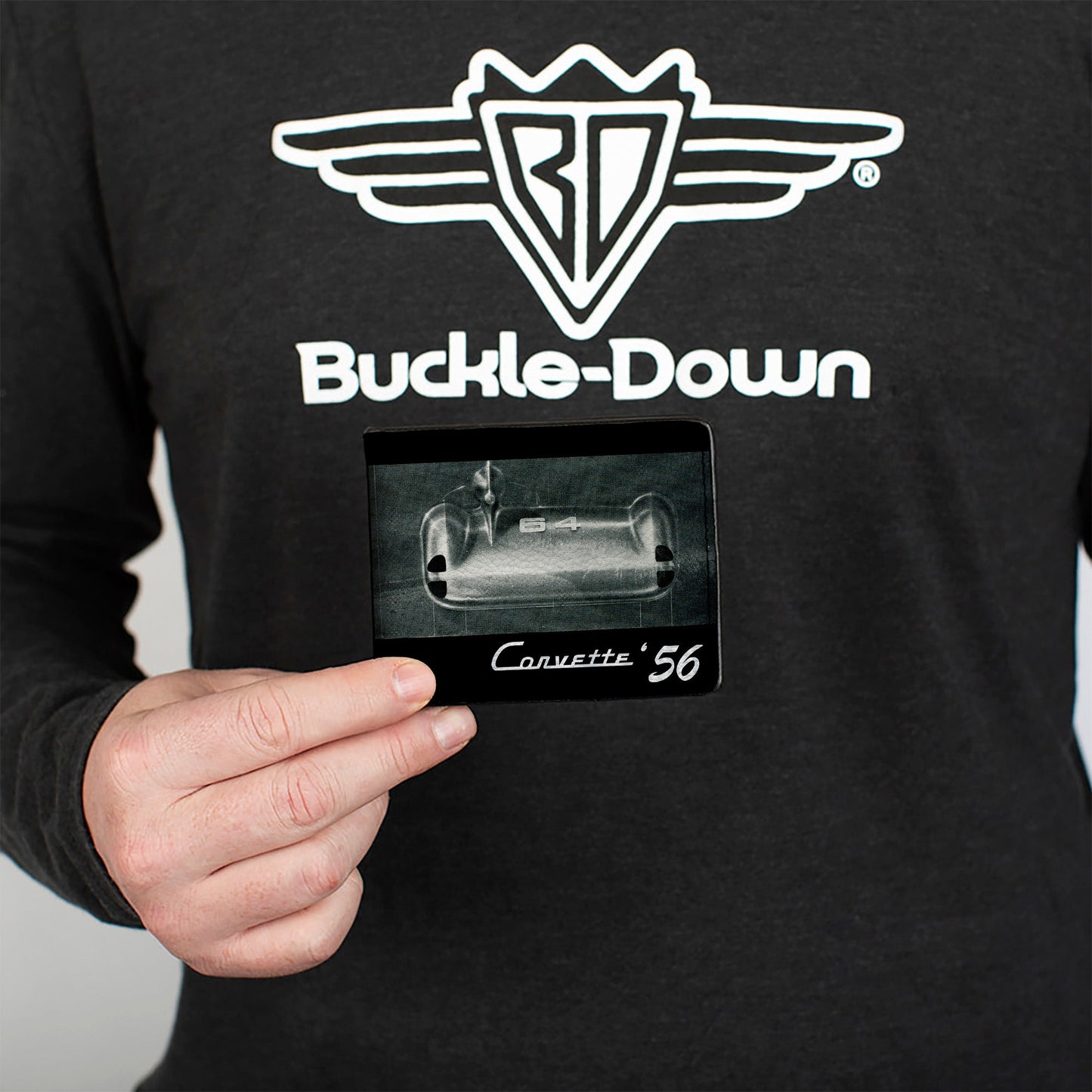Bi-Fold Wallet - CORVETTE '56 SS Bumper + Grill Black Grays White